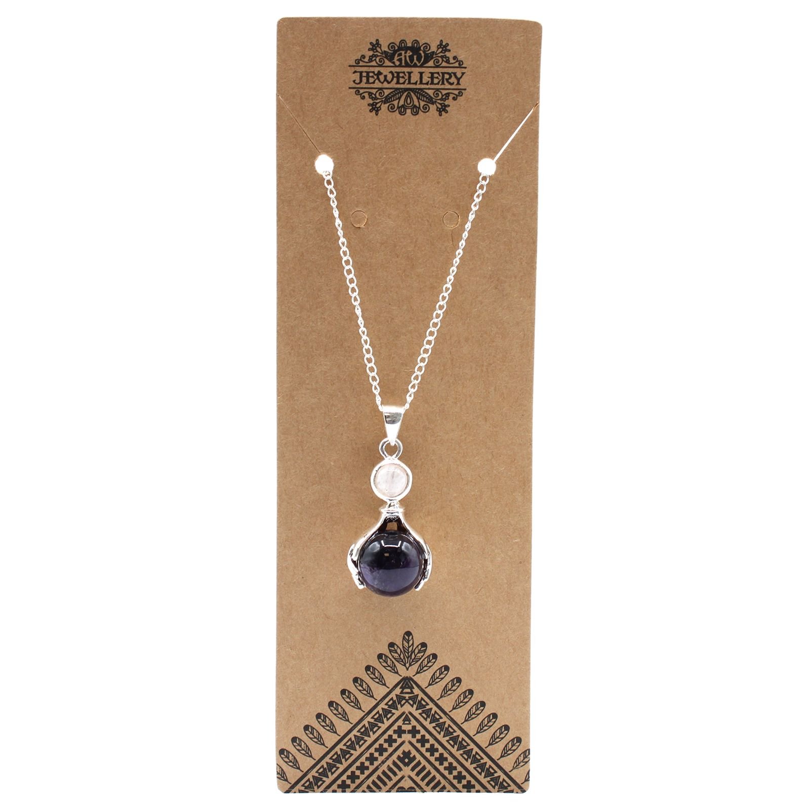 Alternative view of Pakabukas „Amethyst“ – sidabru dengtas brangakmenių talismanas kasdieniam žavesiui