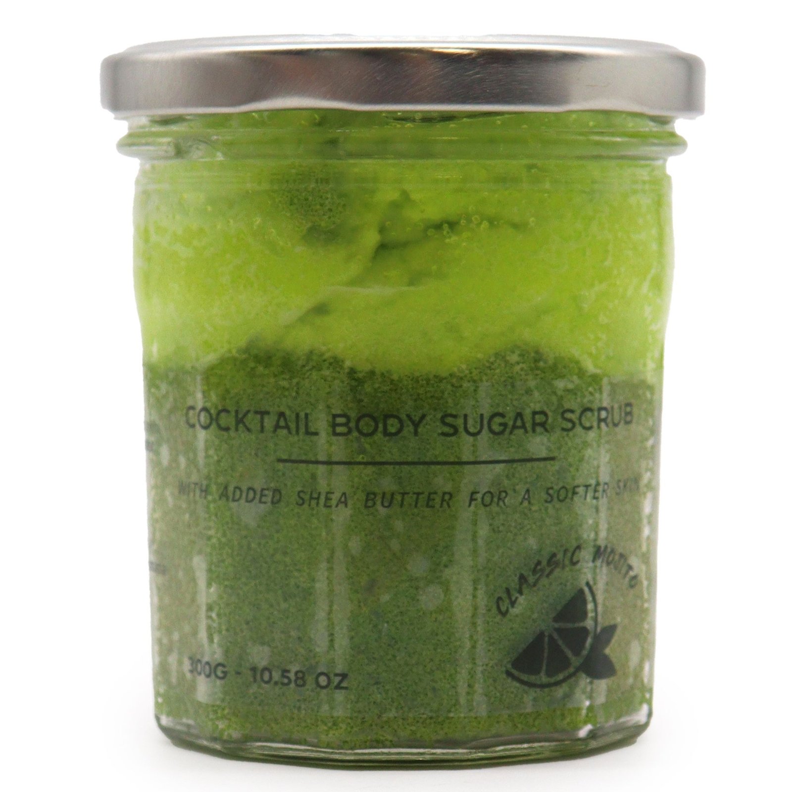 Kvapusis cukraus kūno šveitiklis „Classic Mojito“ – gaivus 300 g ritualas odai