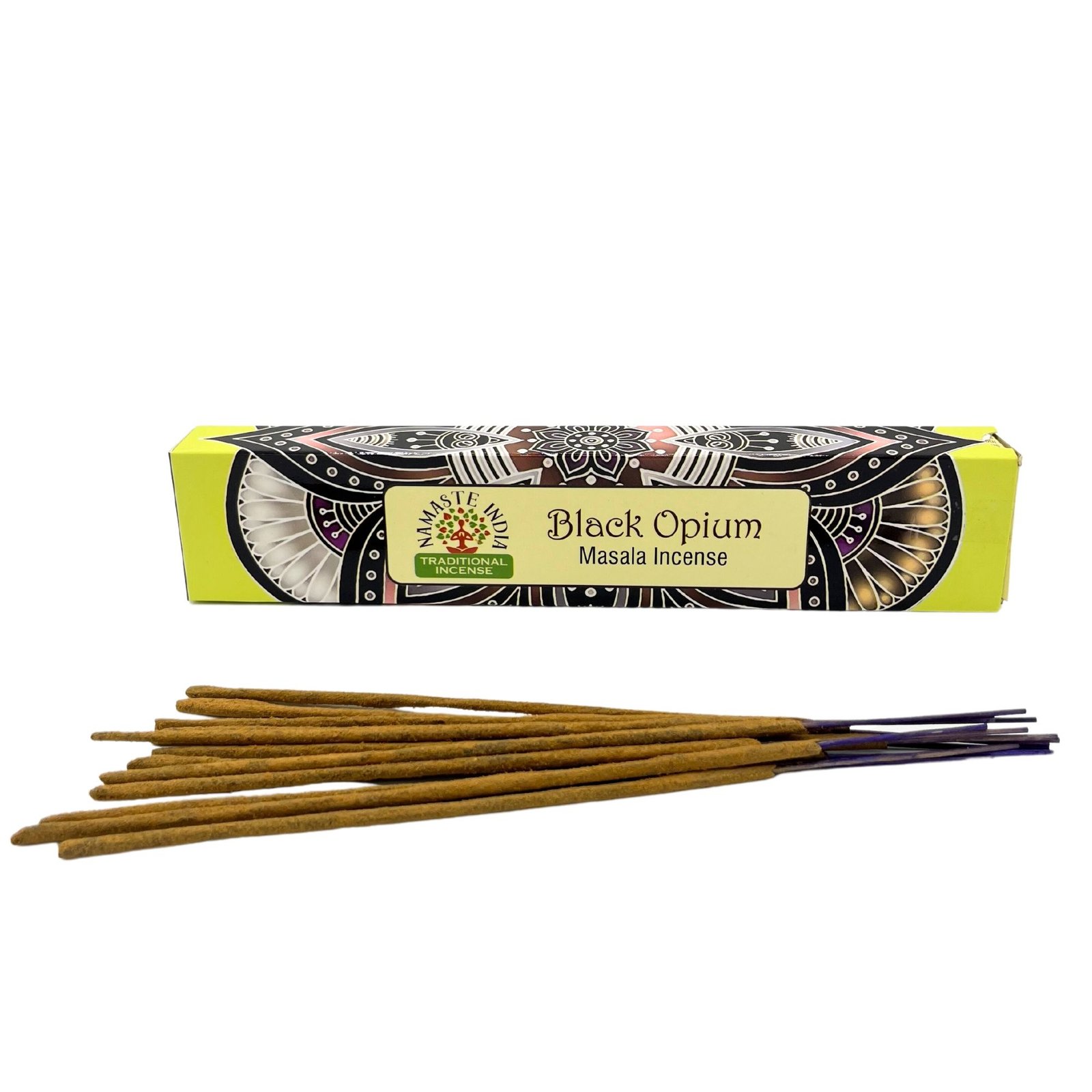 Alternative view of Mandalų Namaste masala smilkalai „Black Opium“ – tamsaus aromato ritualo akimirka