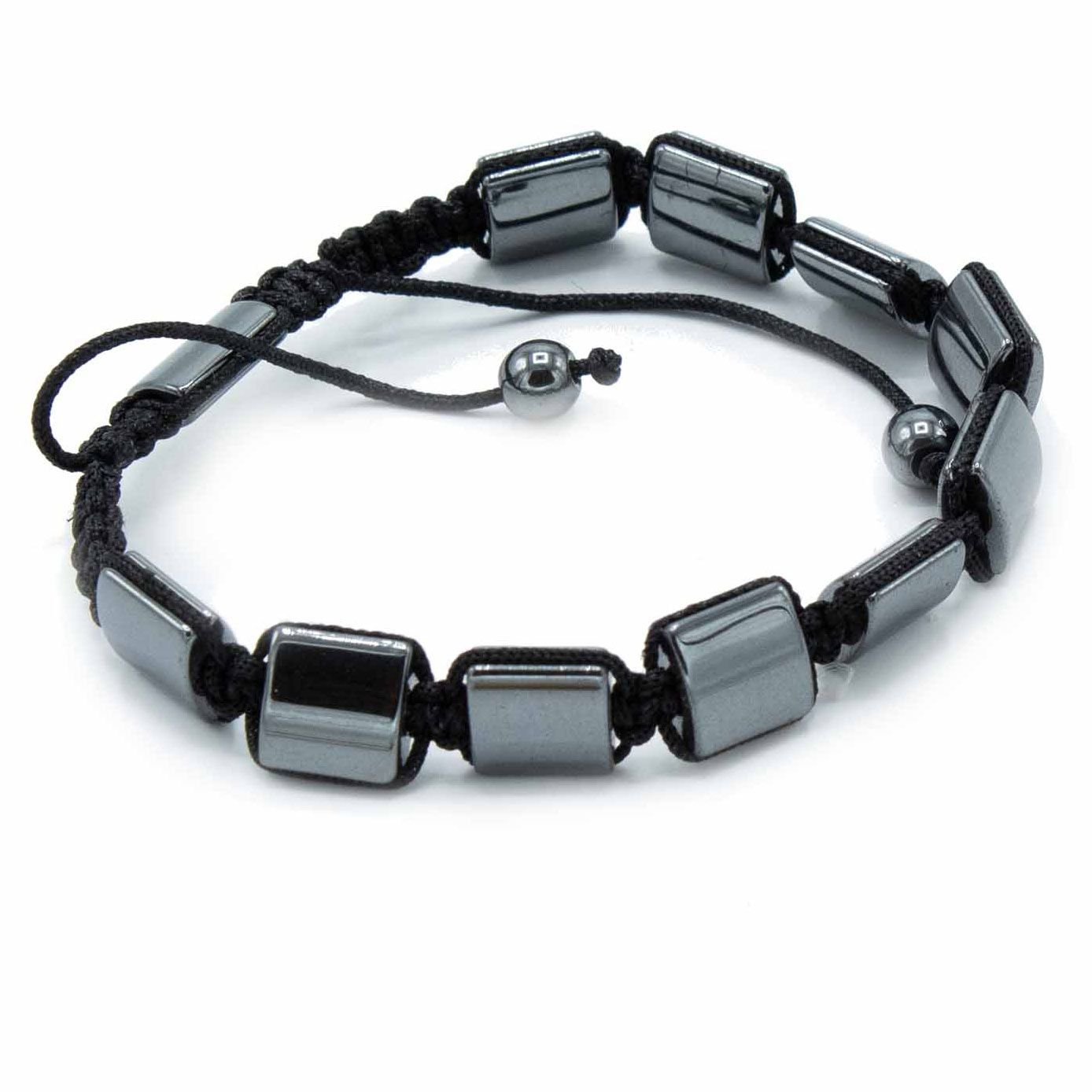 Alternative view of Magnetinė hematito Shamballa apyrankė „Dvigubi kubai“ – harmonijos ir jėgos simbolis