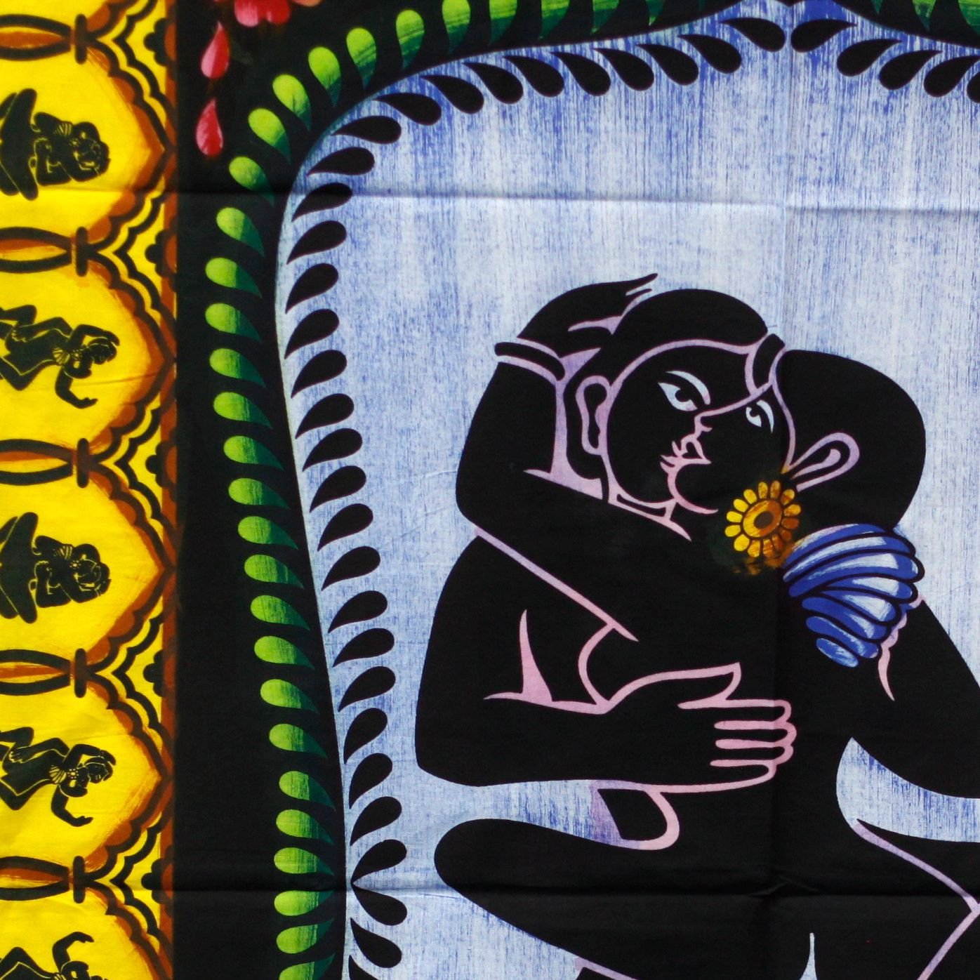 Alternative view of Rankomis dažytas medvilninis sieninis audinys „Kamasutra“ – ryškus indiškos erdvės akcentas