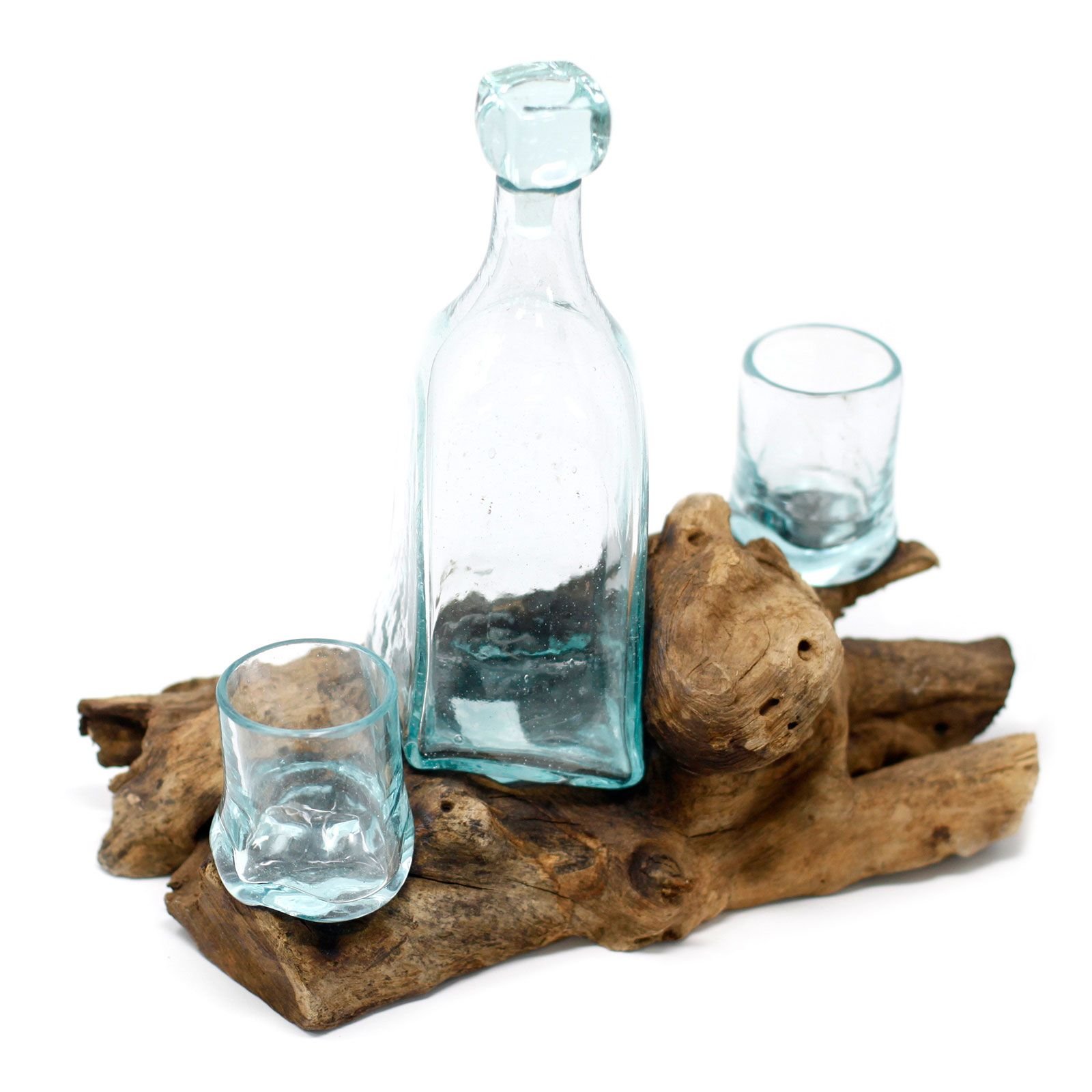 Stiklo ir medžio viskio rinkinys – „Molton Glass on Wood“ namų ritualo akcentas