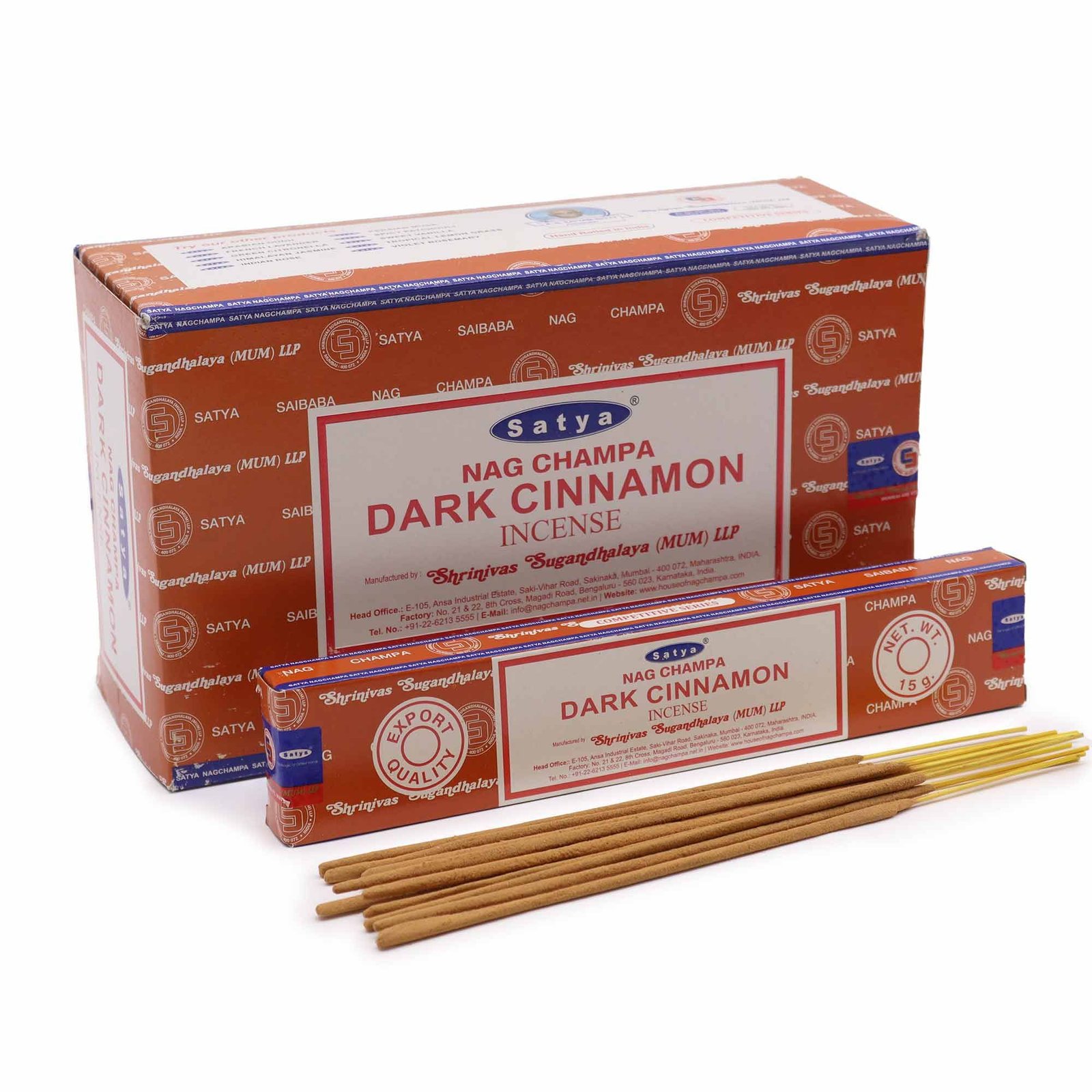 Satya smilkalų lazdelės „Dark Cinammon“ – tamsaus cinamono jaukumo ritualas, 15 g