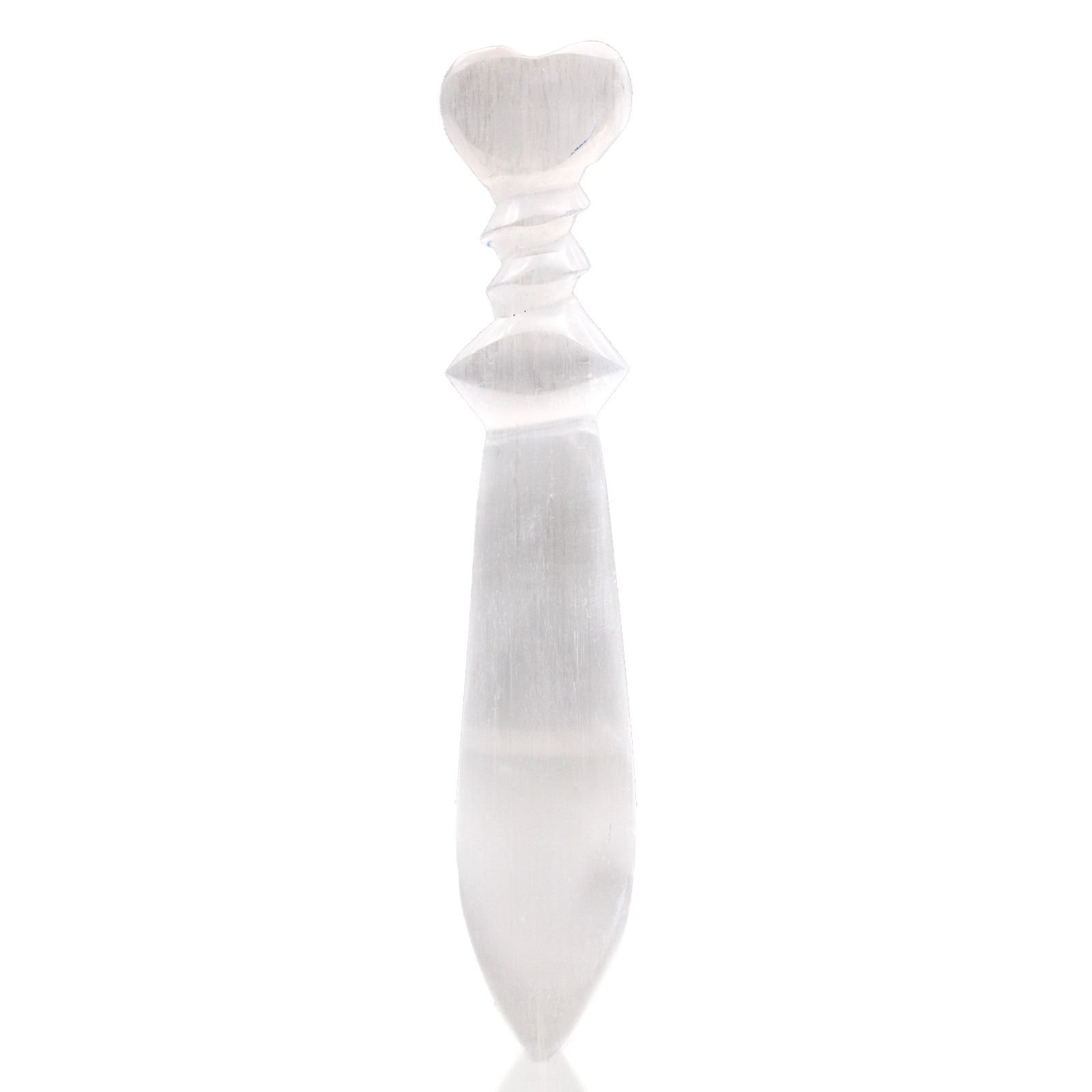 Alternative view of Selenito ceremoninis peilis „Spiral“ – 25 cm ritualo ir šviesos akcentas