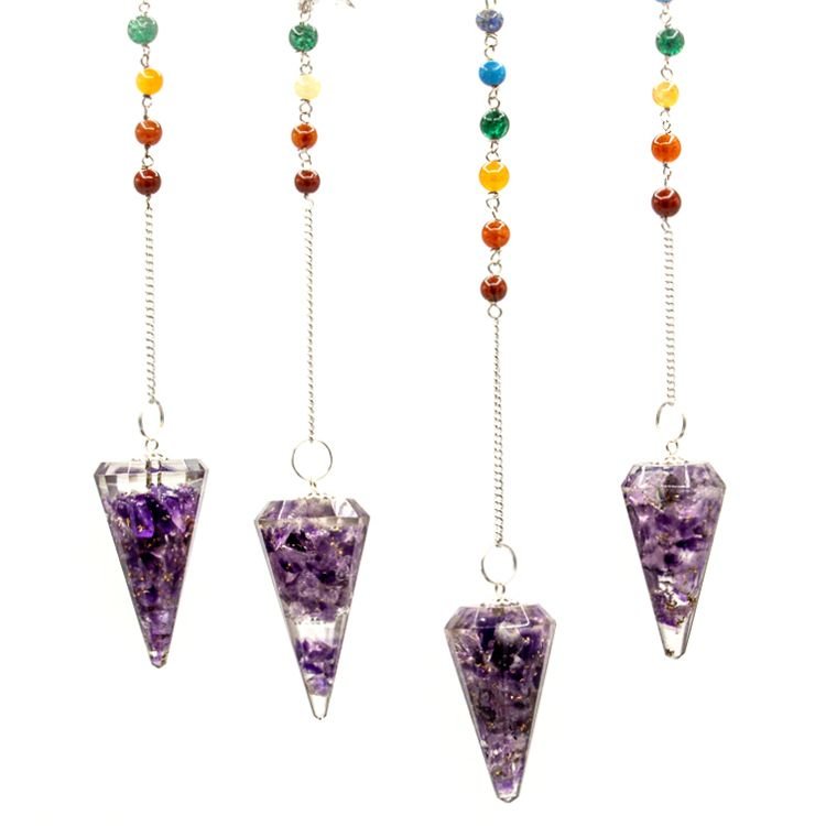 Alternative view of Orgonito galios čakrų švytuoklė „Amethyst“ – ametisto ramybės prisilietimas