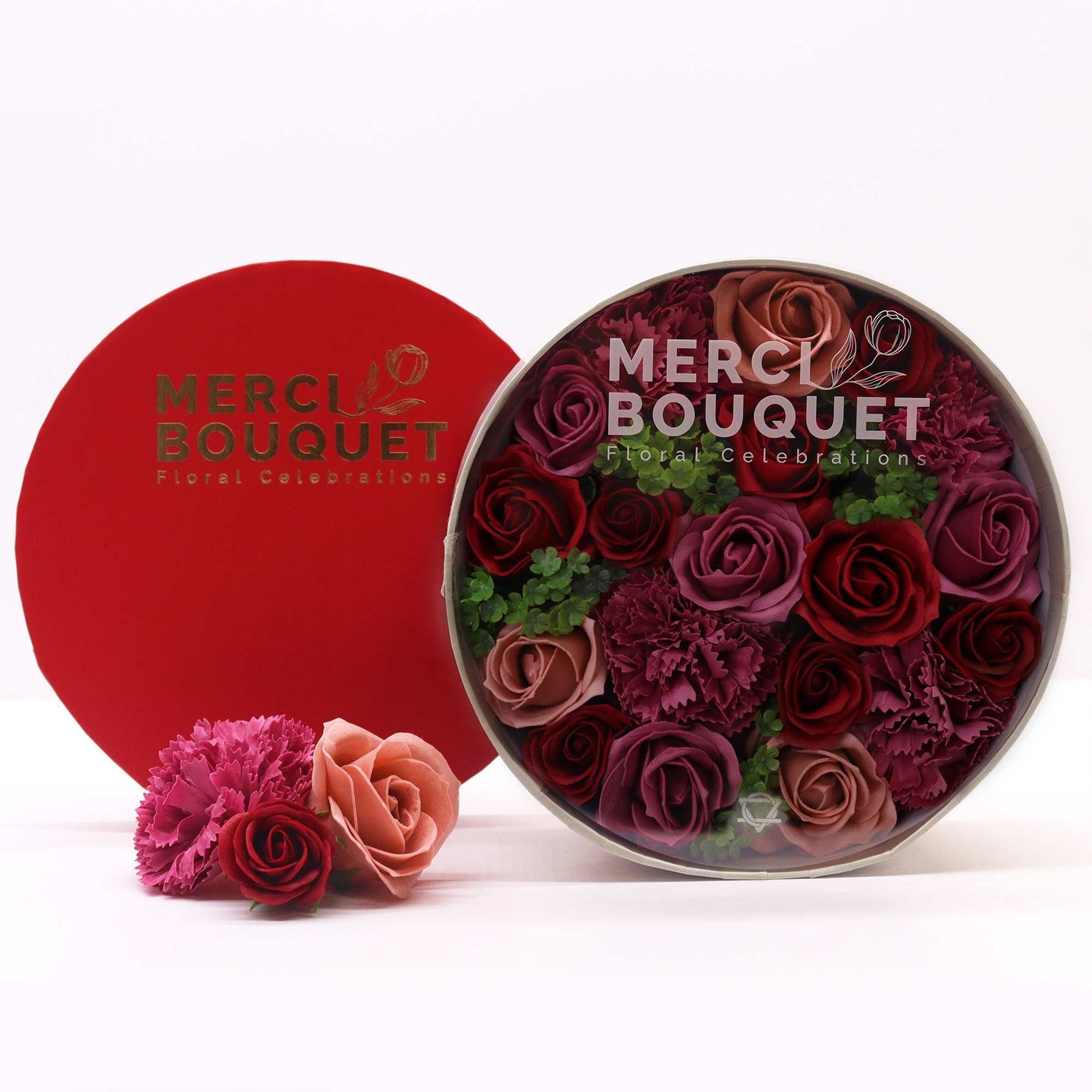 Alternative view of Muilo gėlių dovanų dėžutė „Vintage Roses“ – apvali rožių elegancija jaukiam ritualui