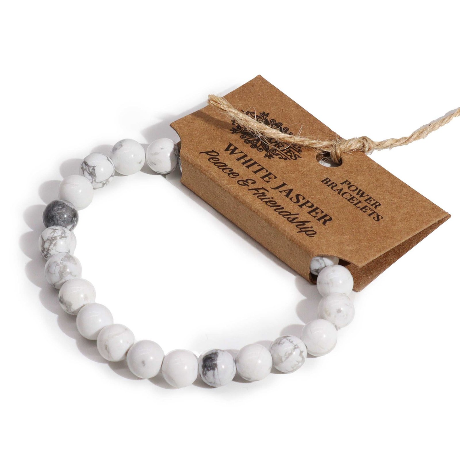 Apyrankė „White Jasper“ – šviesaus akmens ramybės prisilietimas