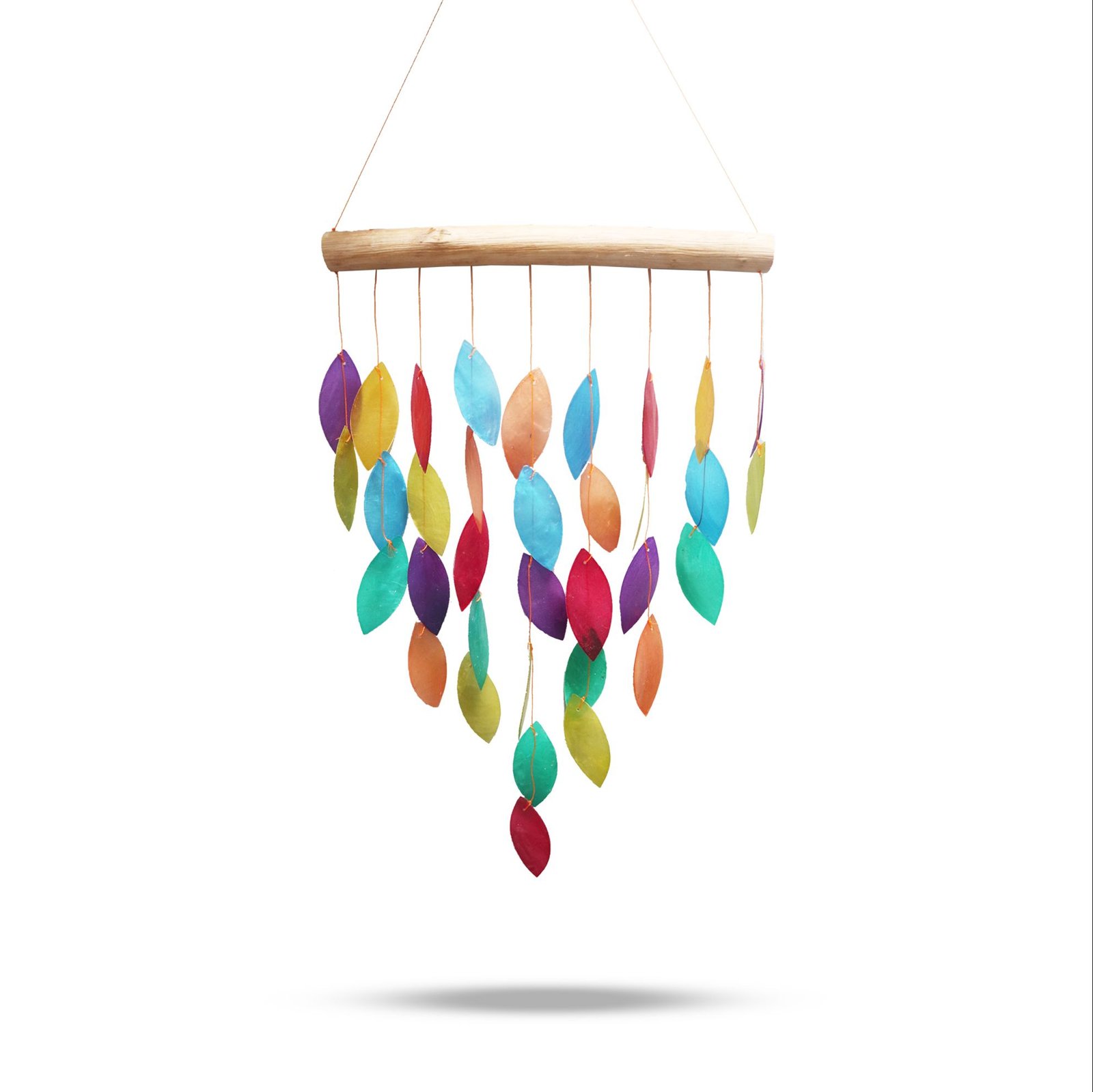 Alternative view of Vėjo varpelis „Rainbow Leaf Copis“ – spalvotos gamtos ir medžio ramybės dekoras