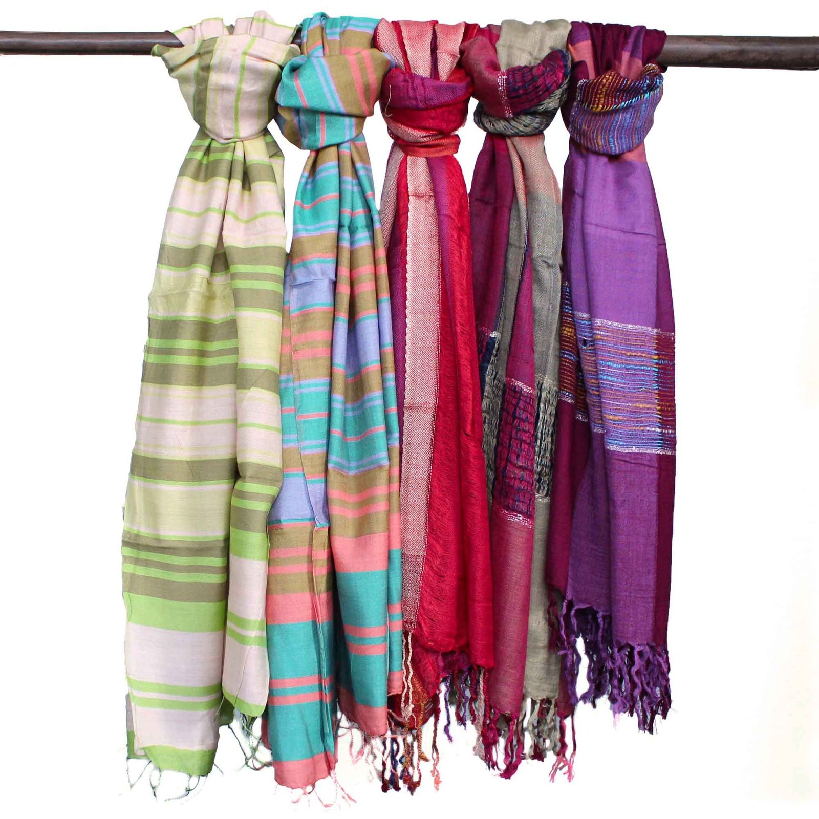 Didelė indiška boho skara „Random Purples“ – 70×180 cm violetinės paslapties prisilietimas