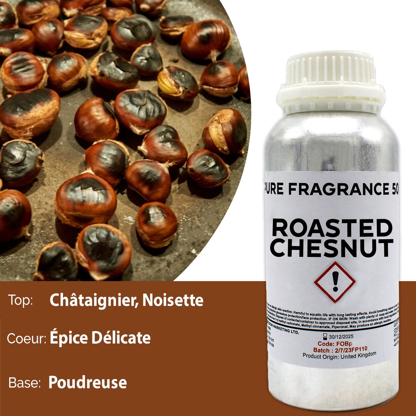 Grynas kvapusis aliejus „Roasted Chestnut“ – skrudintų kaštonų jaukumo ritualas, 500 ml - Image 6