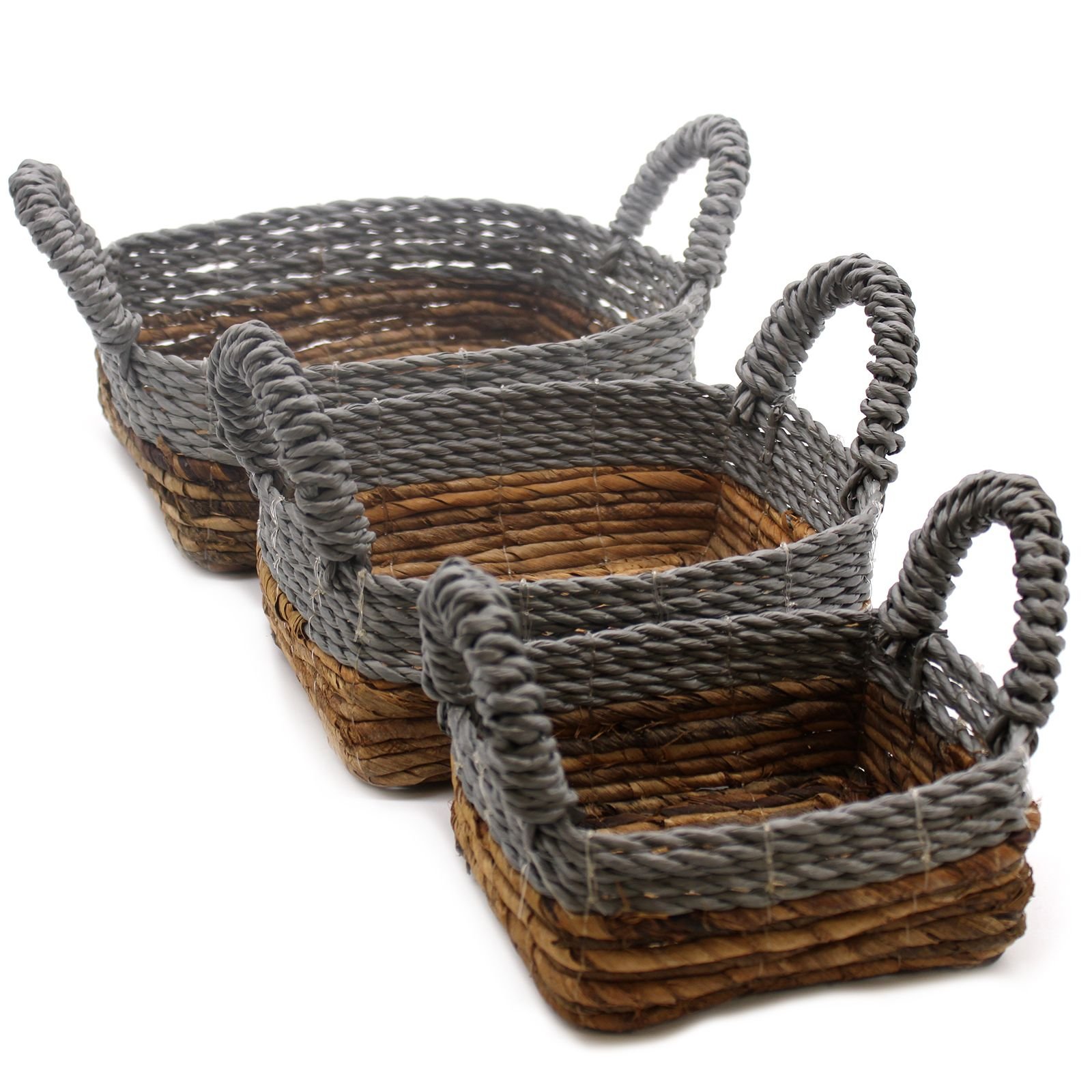 Pintinių rinkinys iš bananų lapų „Banana Leaf & Abu-Abu Raffia“ – kvadratinė namų tvarka
