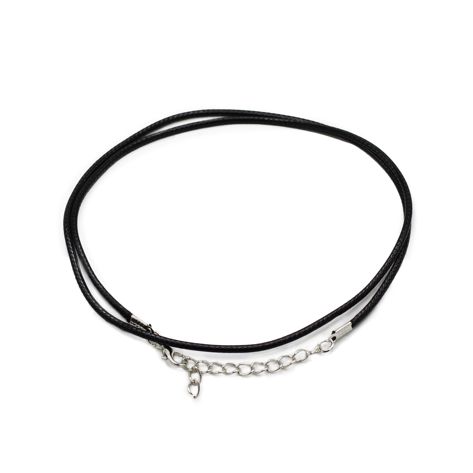 Vaškuota pakabuko virvelė „Black 101“ – 2 mm x 55 cm juodas papuošalų akcentas
