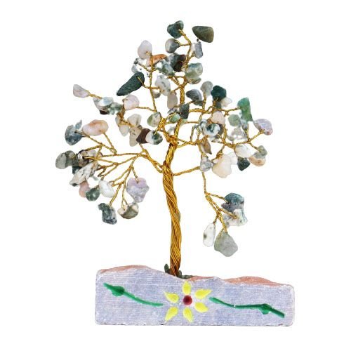 Alternative view of Brangakmenių medelis „Tree Agate“ – rankų darbo indiška žalios ramybės puošmena