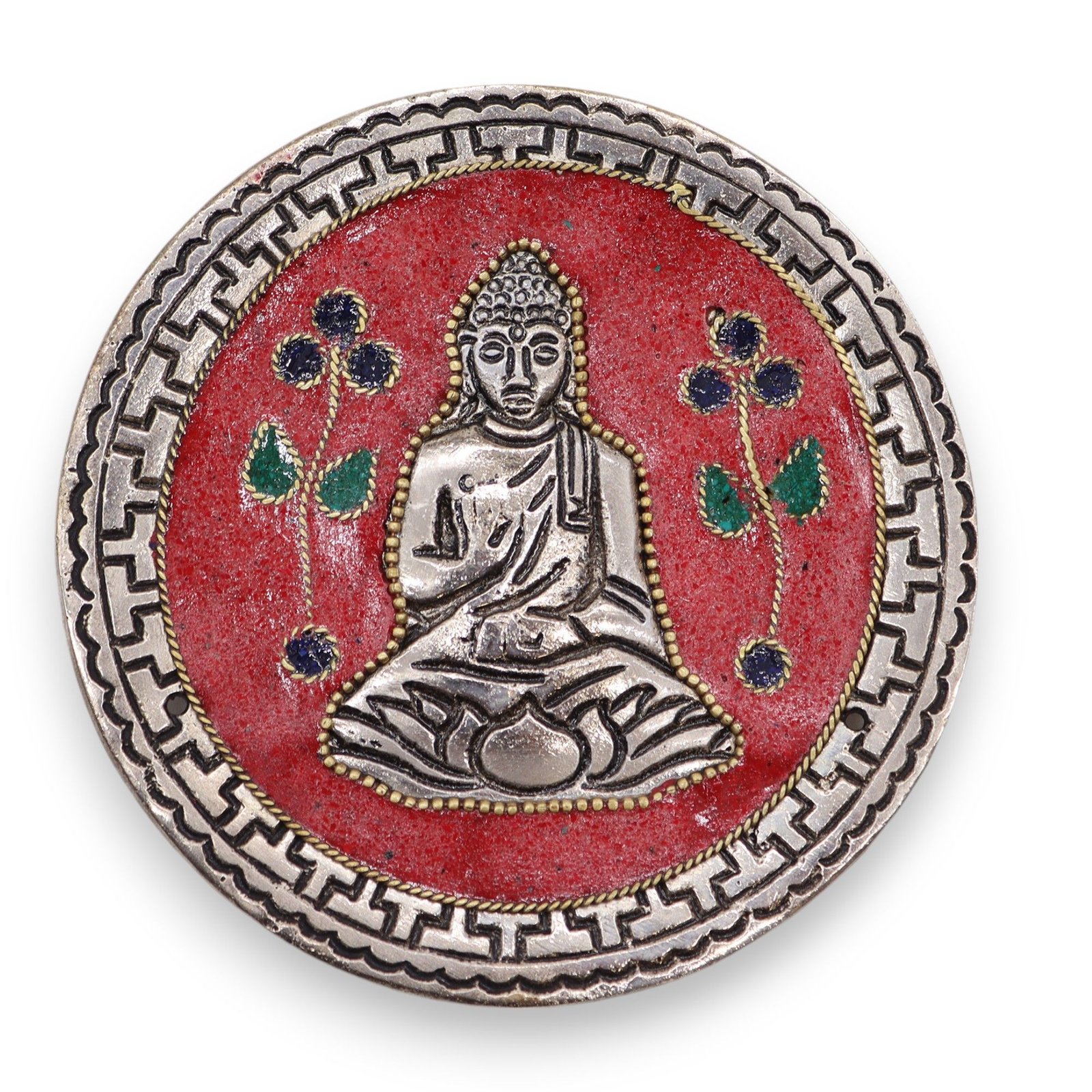 Smilkalų laikiklis „Buddha Red Decor“ – 10 cm raudonos ramybės akcentas