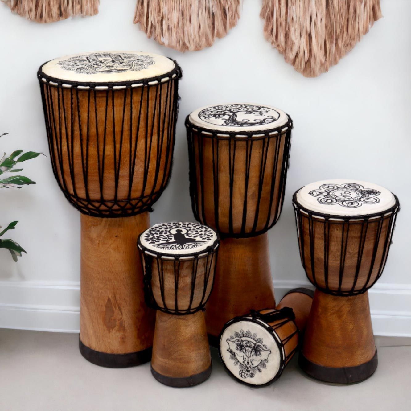 Rankų darbo djembe būgnas „Wide Top“ – 20 cm su šiltu ritualo skambesiu