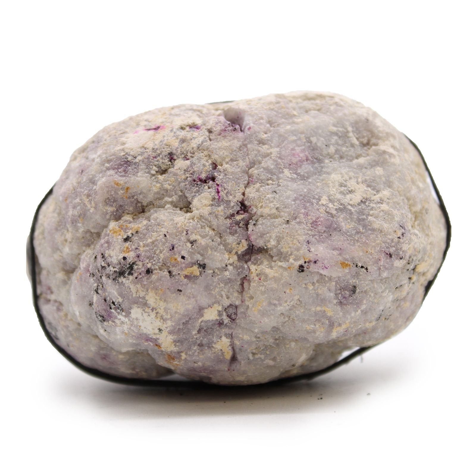 Alternative view of Spalvotas kalcito geodas „Pink & Gold“ – natūralaus akmens paslaptis namams
