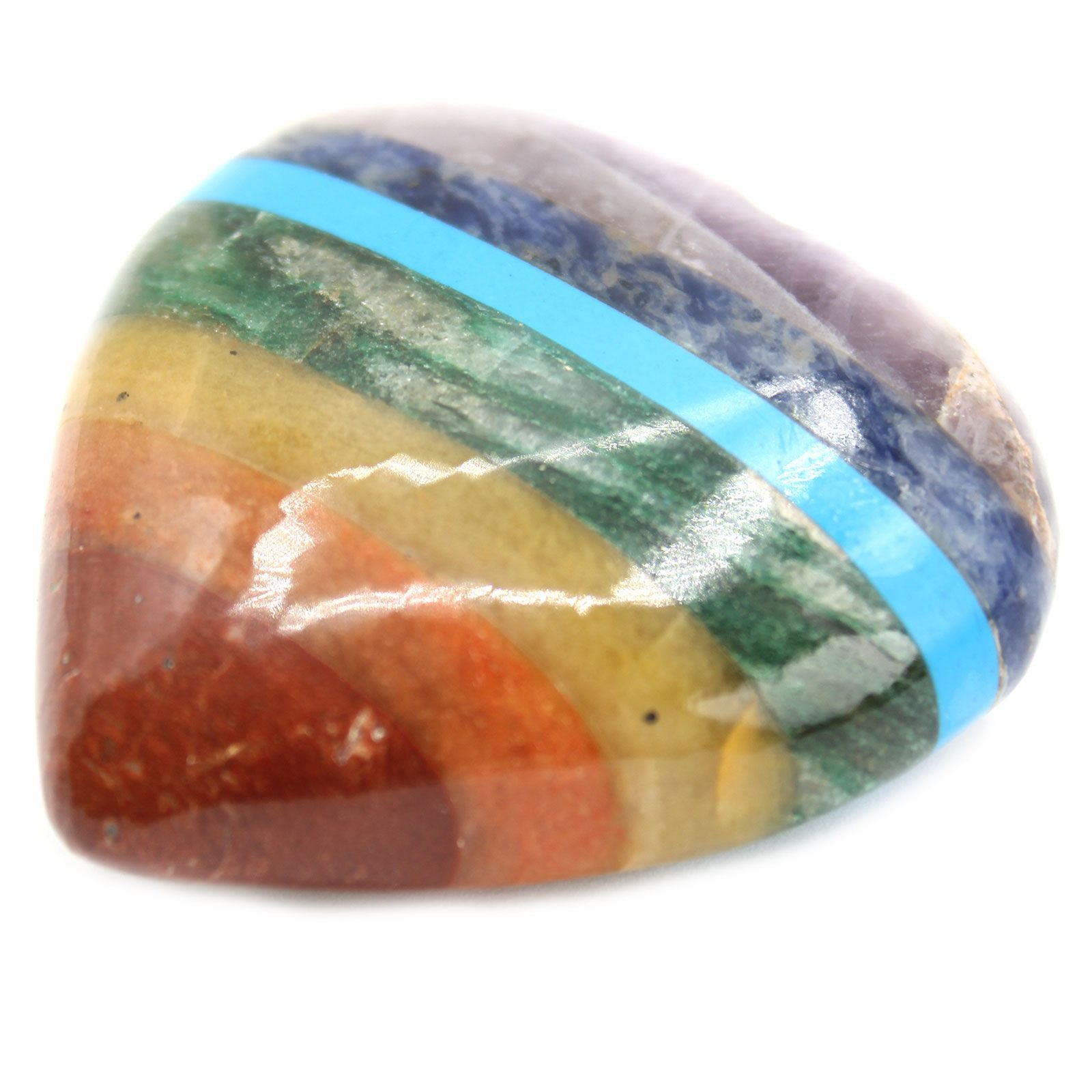 Alternative view of Širdelės formos čakrų akmuo „Chakra Hearts“ 45–60 mm – spalvotos energijos talismanas