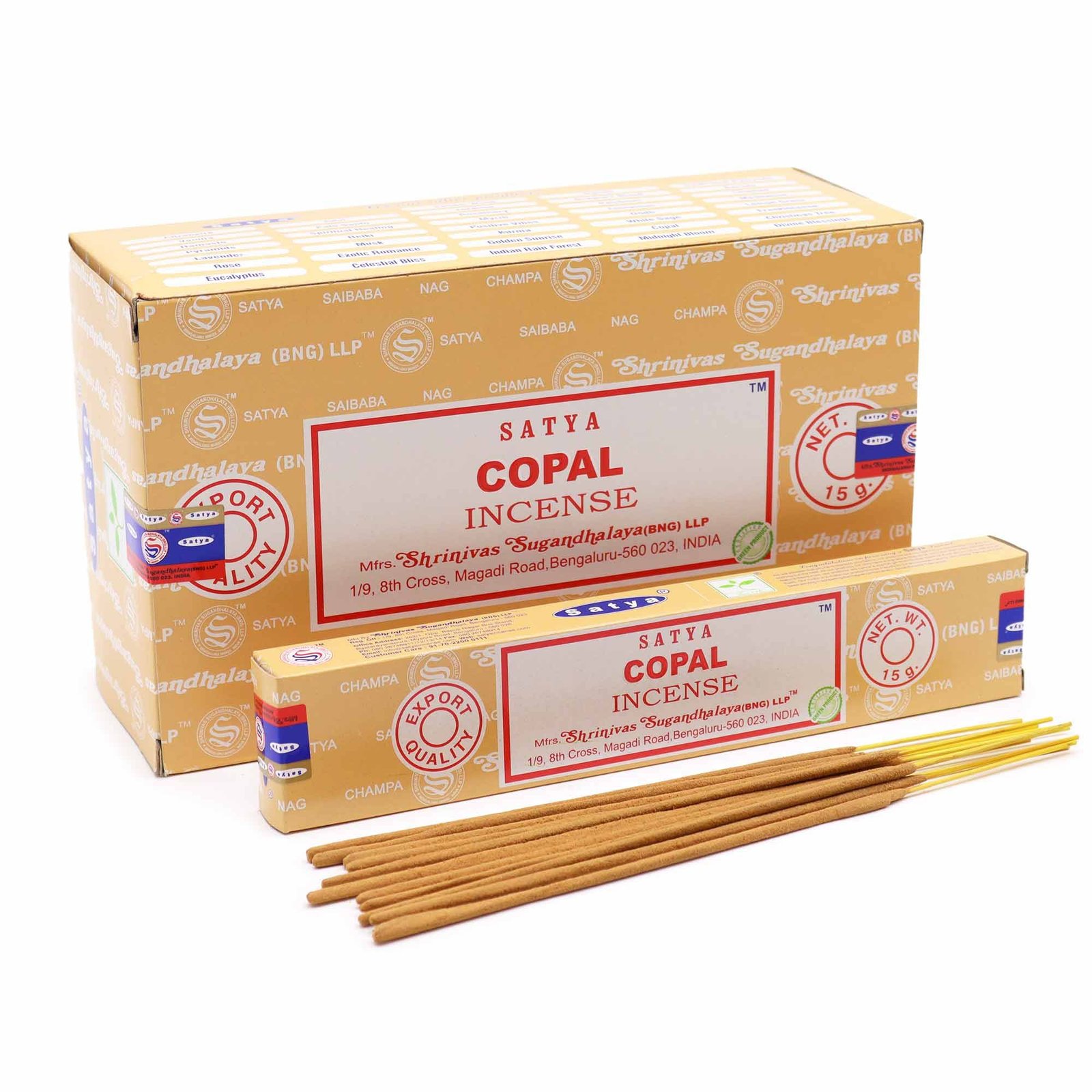 Satya smilkalų lazdelės „Copal“ – sakralaus dūmo ramybės ritualas, 15 g