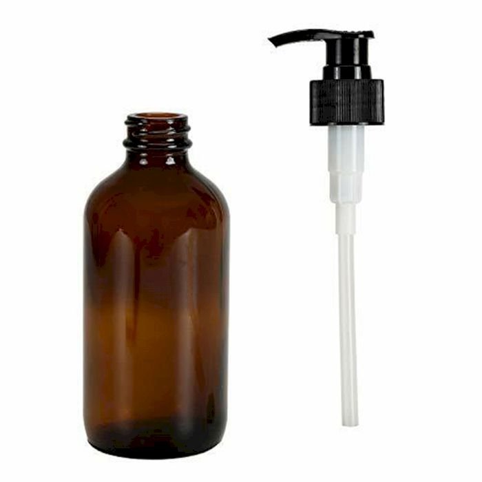 Alternative view of 250 ml gintarinis stiklinis buteliukas su pompa – jaukiam kasdienės priežiūros ritualui