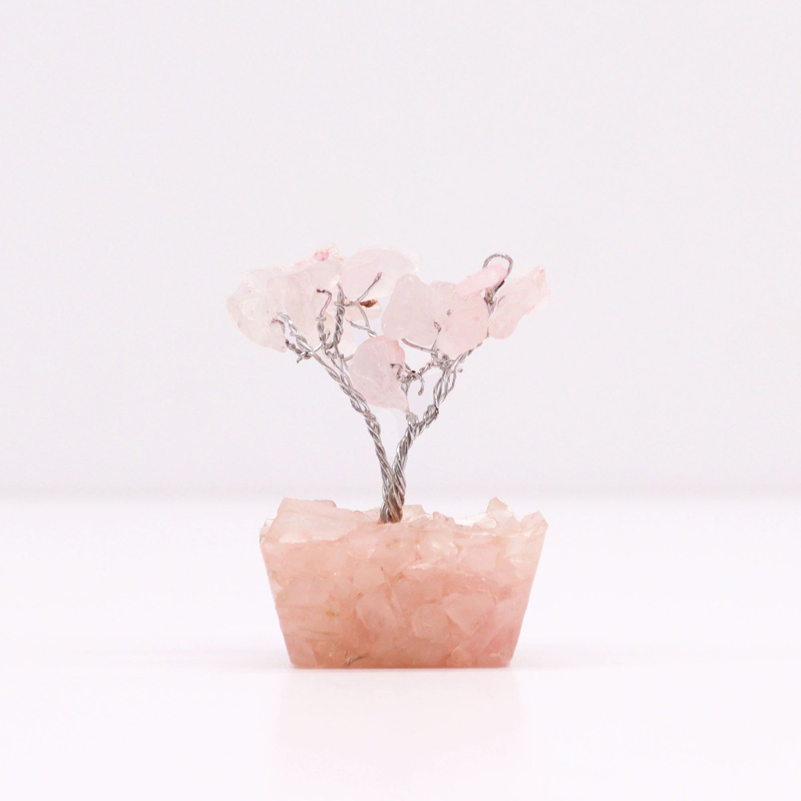 Alternative view of Mini brangakmenių medelis „Rose Quartz“ ant orgonito pagrindo – švelni rožinio kvarco ramybė