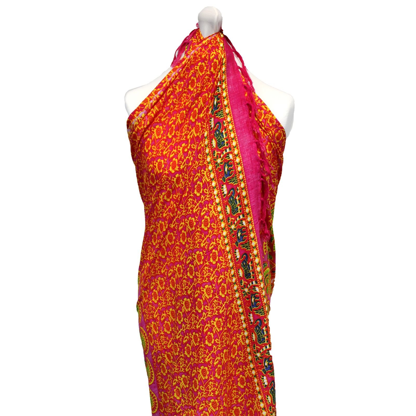 Mandalų sarongas „Ruby Lime“ – lengvas rayon prisilietimas vasaros ritualams
