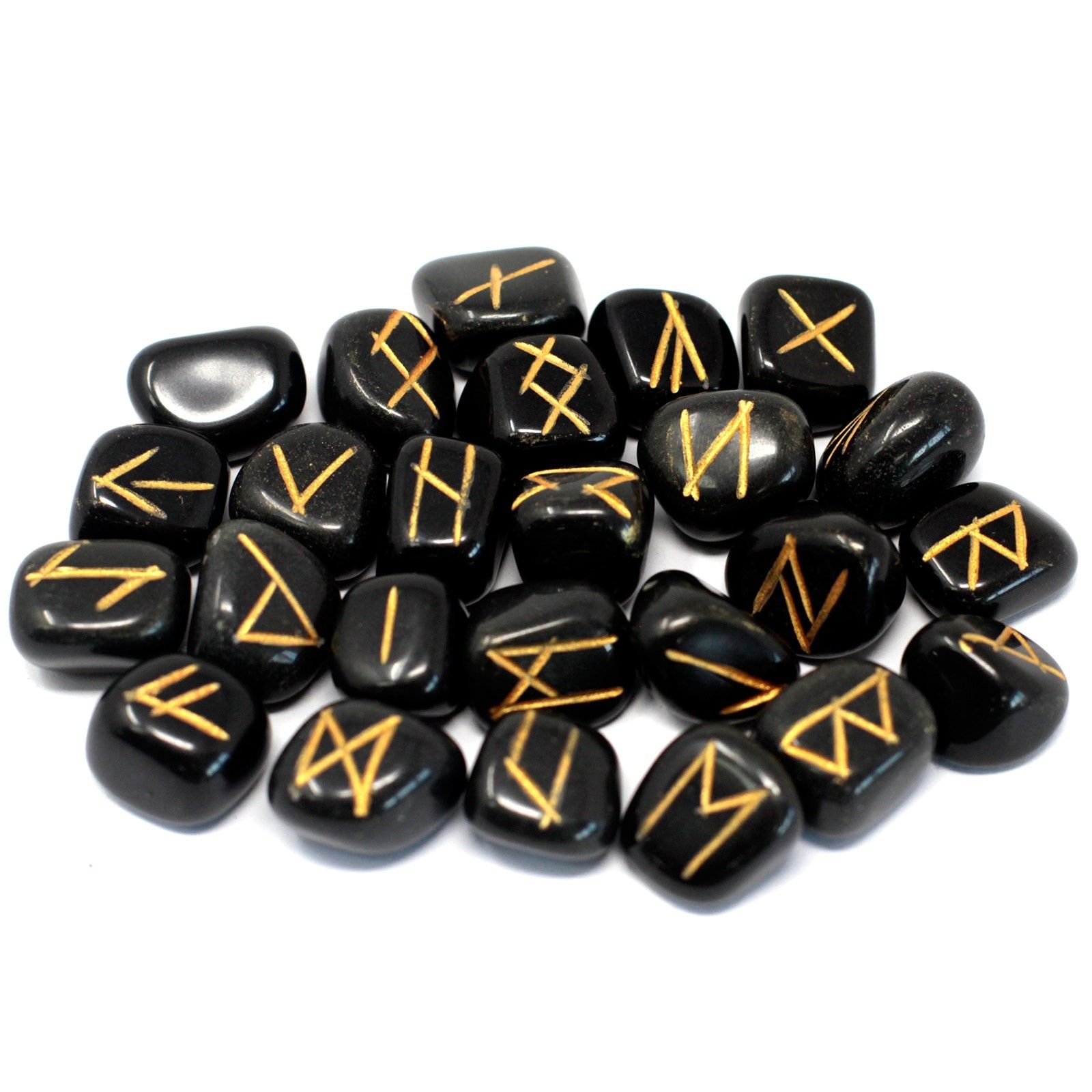 Alternative view of Runų akmenų rinkinys dėkle „Black Agate“ – tamsios ramybės ir intuicijos ritualas