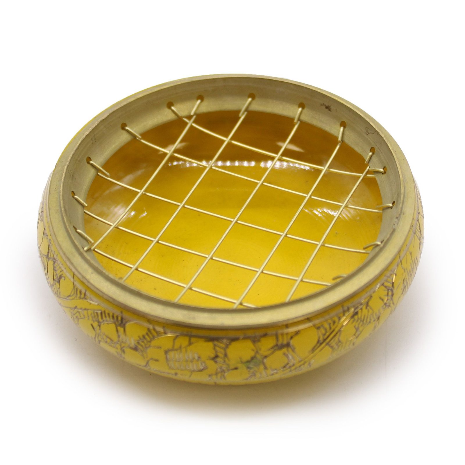 Alternative view of Smilkalinė „Chakra Charcoal Incense Jar“ – saulės rezginio auksinė ramybės detalė