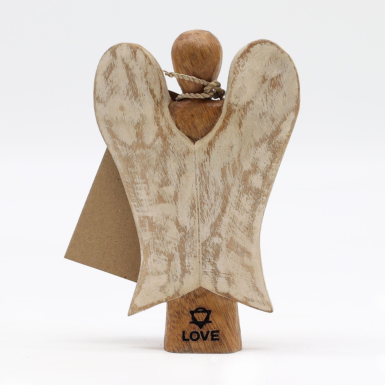 Alternative view of Hati-Hati angelas „Love“ – 15 cm suar medžio ramybės ir meilės simbolis