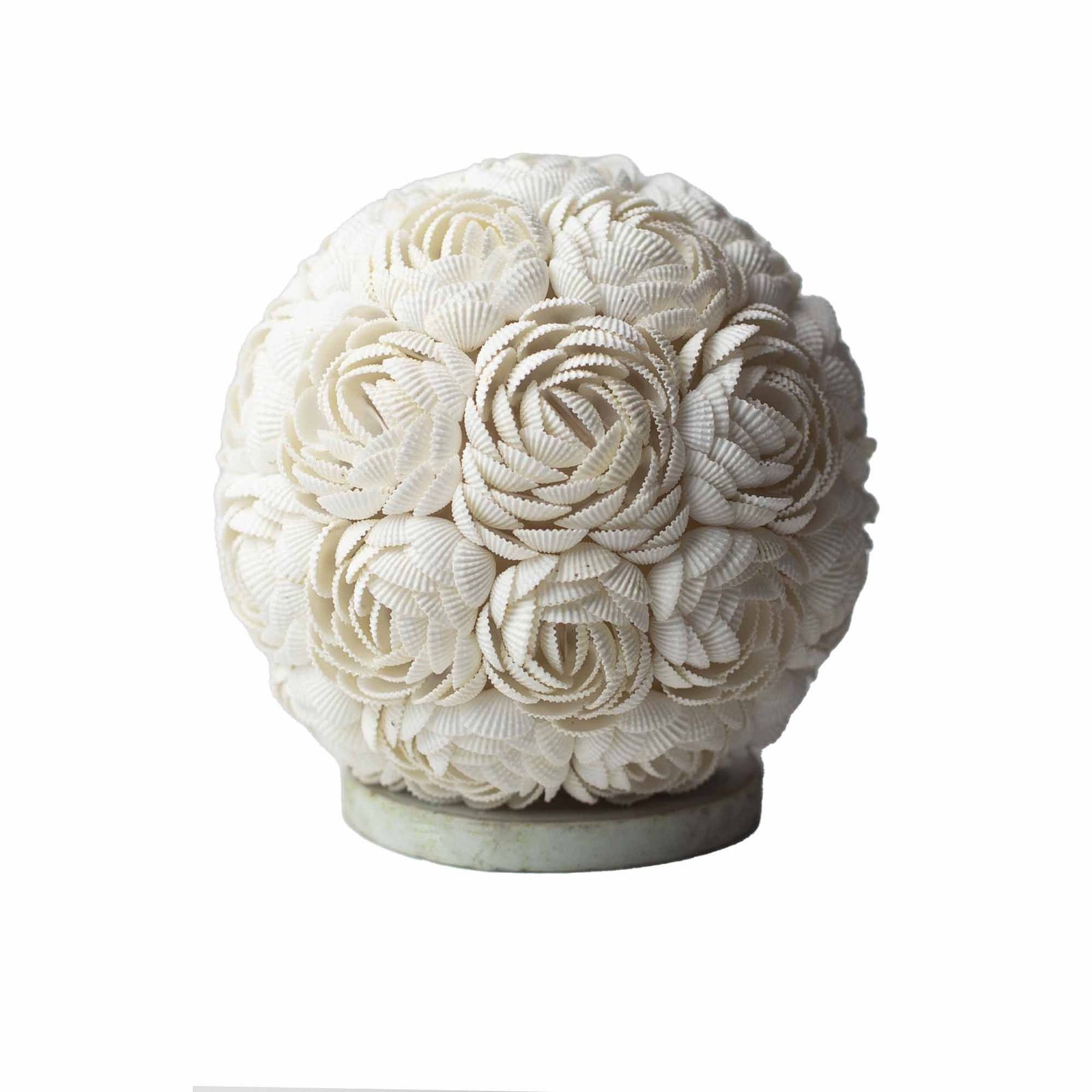 Boho jūros kriauklių lempa „Rose Globe“ – 15 cm švelnios šviesos akcentas