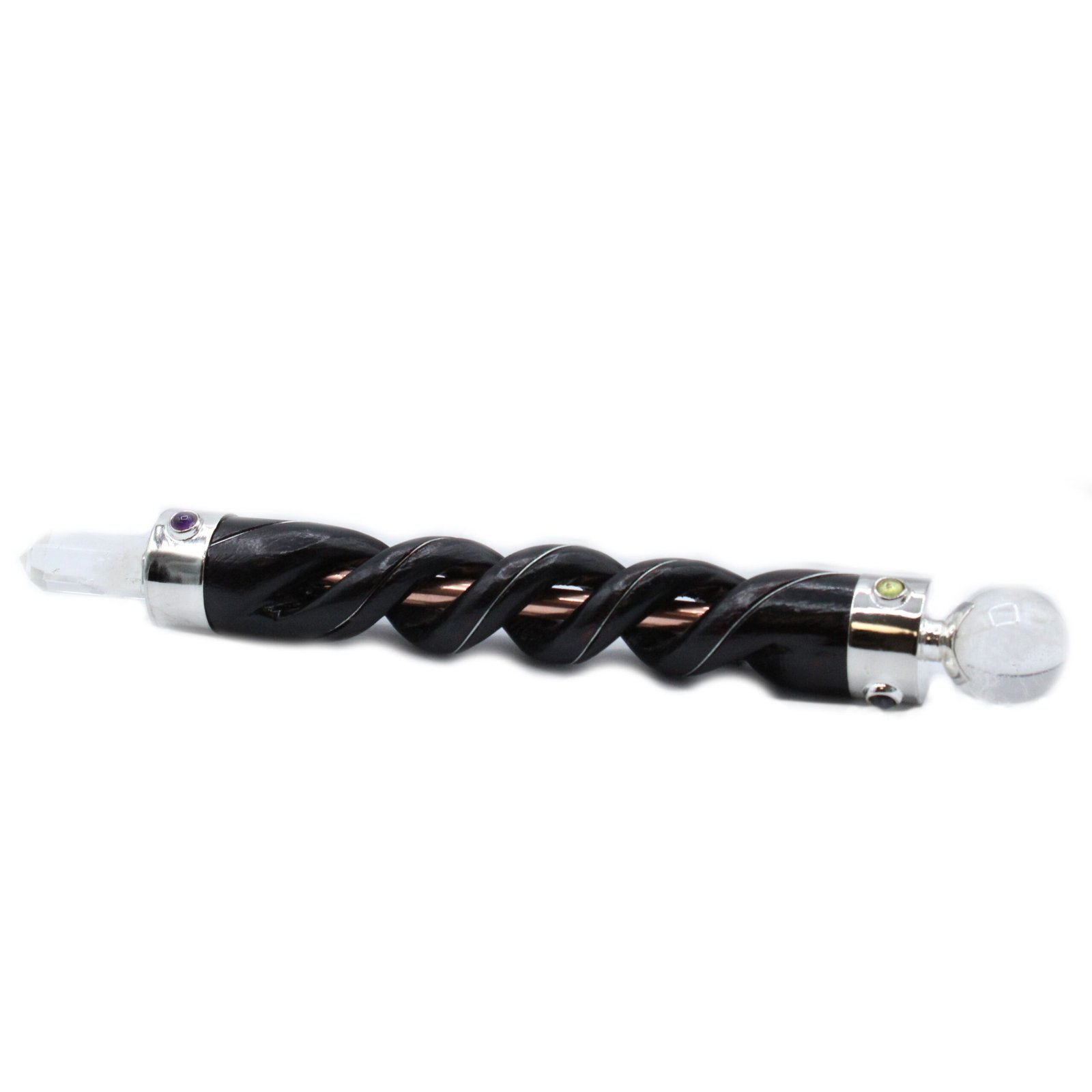 Gydomoji lazdelė „Spiral Carving Healing Wand“ – vario vamzdelio ir roko kvarco paslaptis