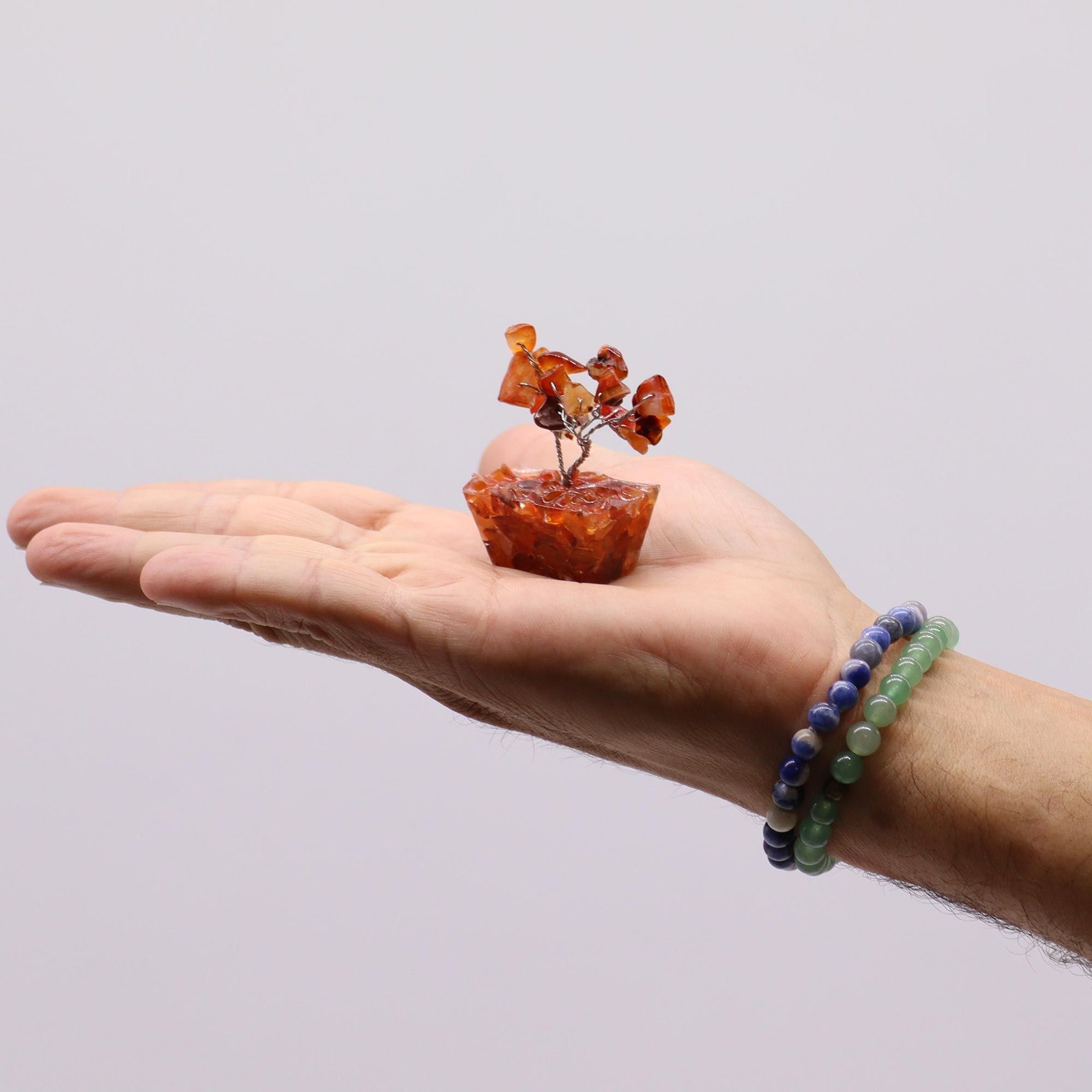 Mini brangakmenių medelis „Carnelian“ ant orgonito pagrindo – mažas ugnies talismanas - Image 5