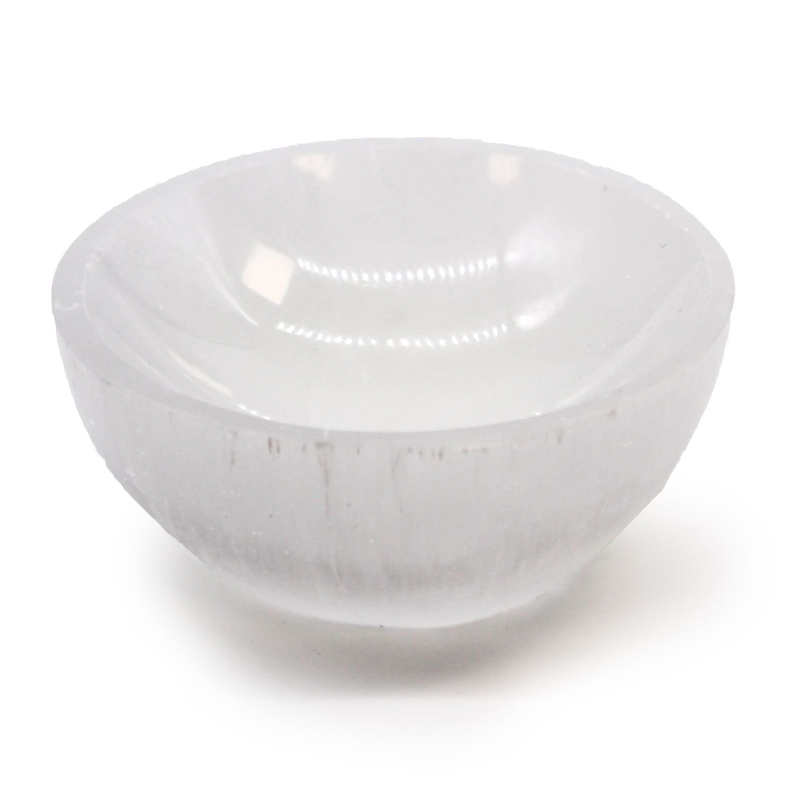 Selenito dubenėlis „Round Bowl“ – 8 cm šviesos ir ramybės akcentas