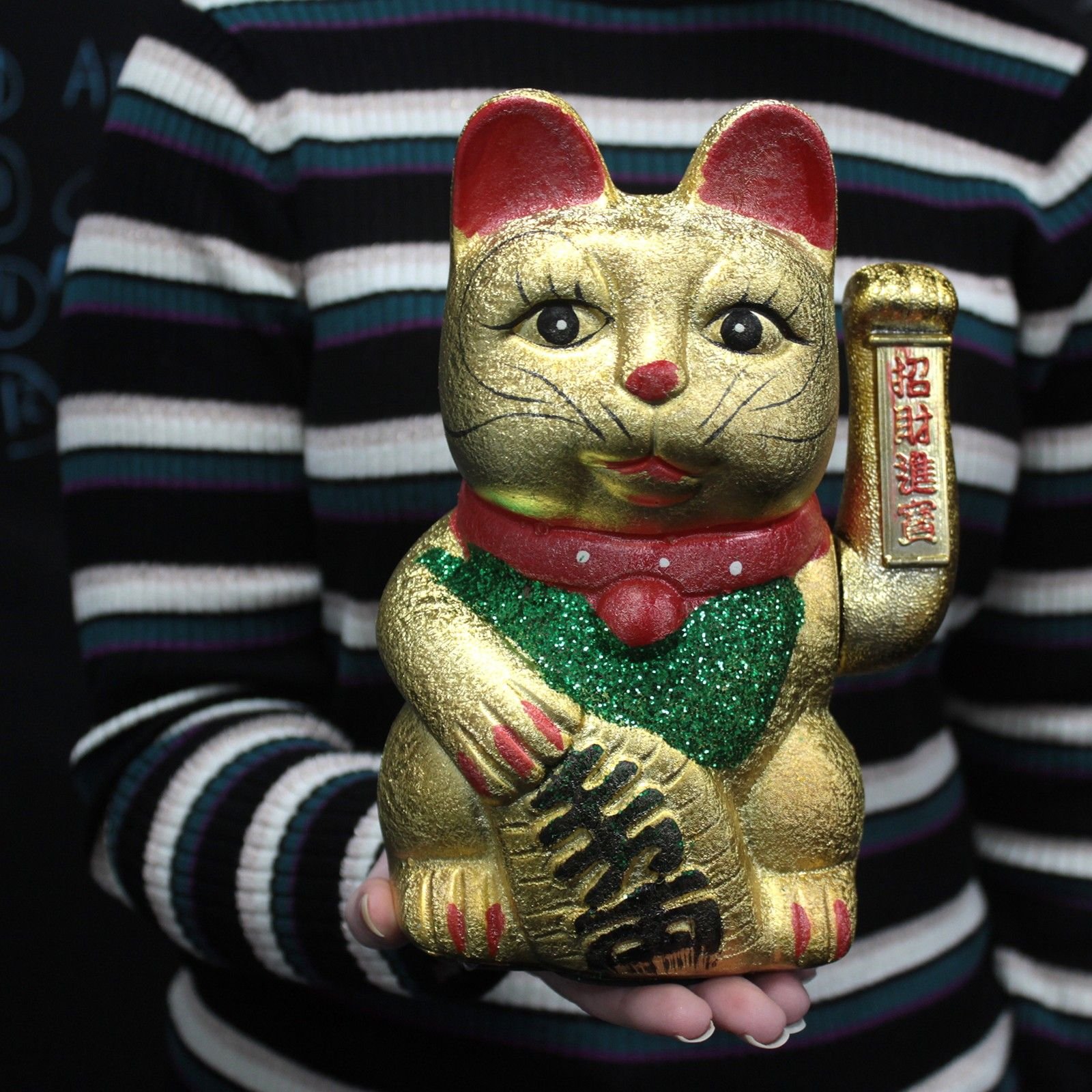 Alternative view of Didelė laimę kviečianti katė „Money Cat“ – porceliano namų talismanas