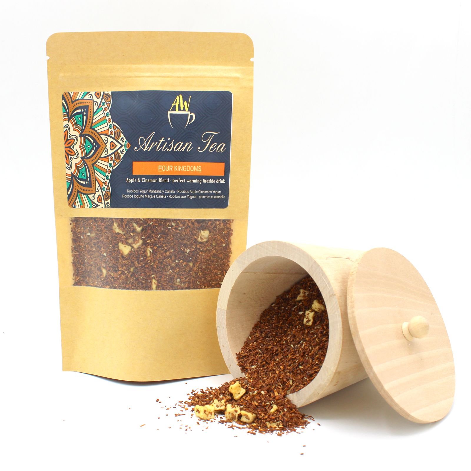 Arbatos mišinys „Four Kingdoms“ – rooibos, obuolių ir cinamono jaukumo ritualas, 50 g