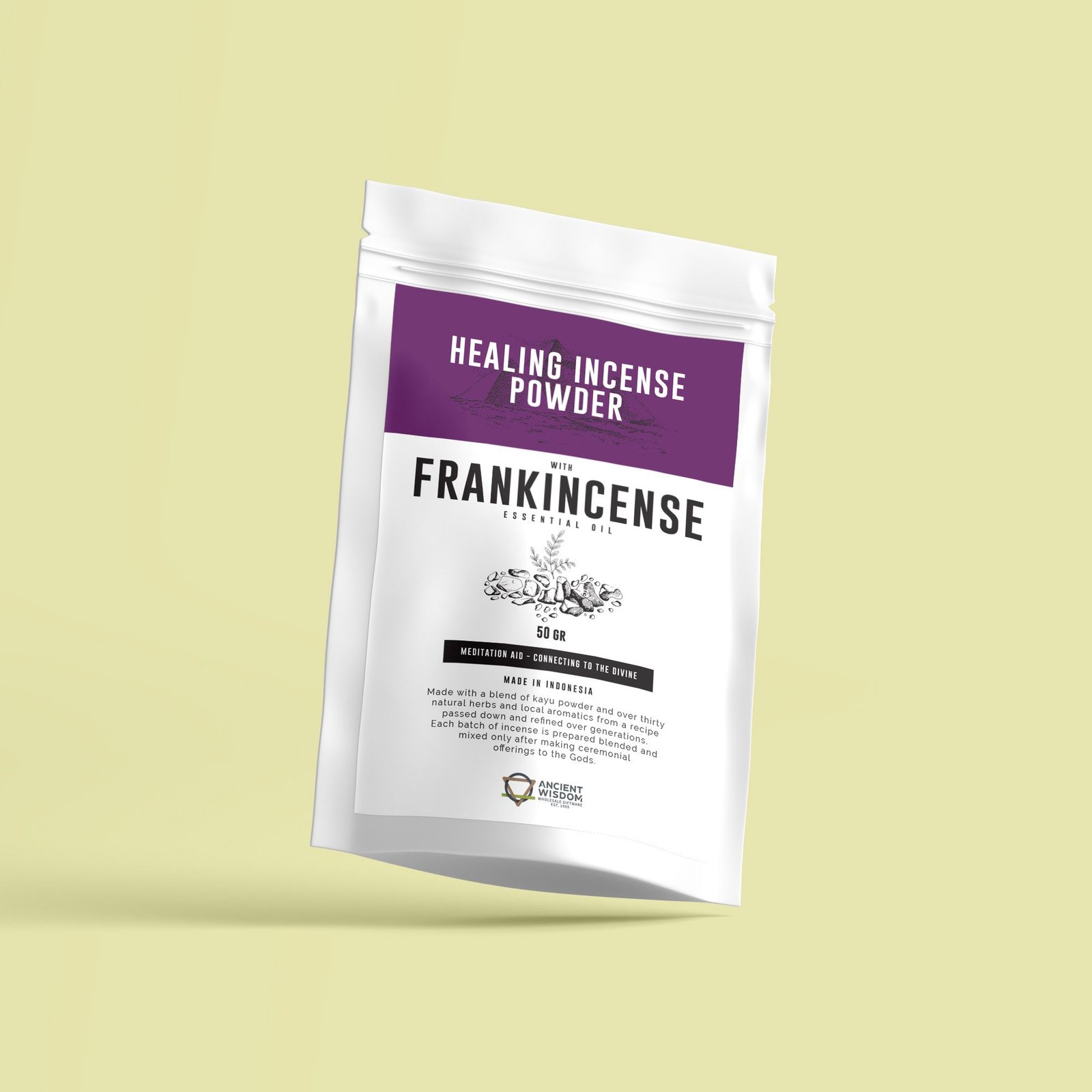 Alternative view of Gydomųjų smilkalų milteliai „Frankincense“ – sakralios ramybės ritualui, 50 g