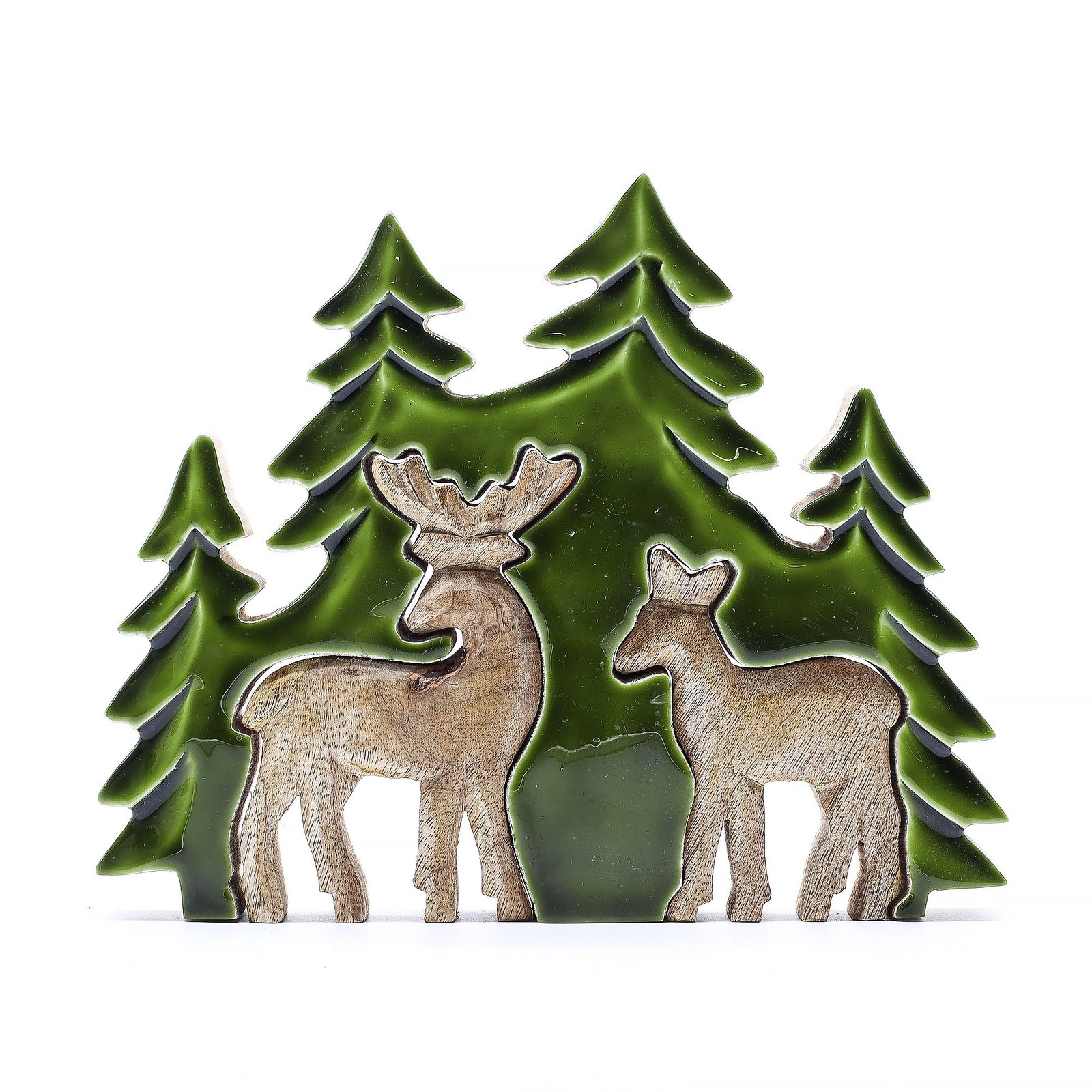 Medinė 3D dekoracija „Du elniai miške“ – paslaptingas „Lost in the Forrest“ akcentas - Image 4