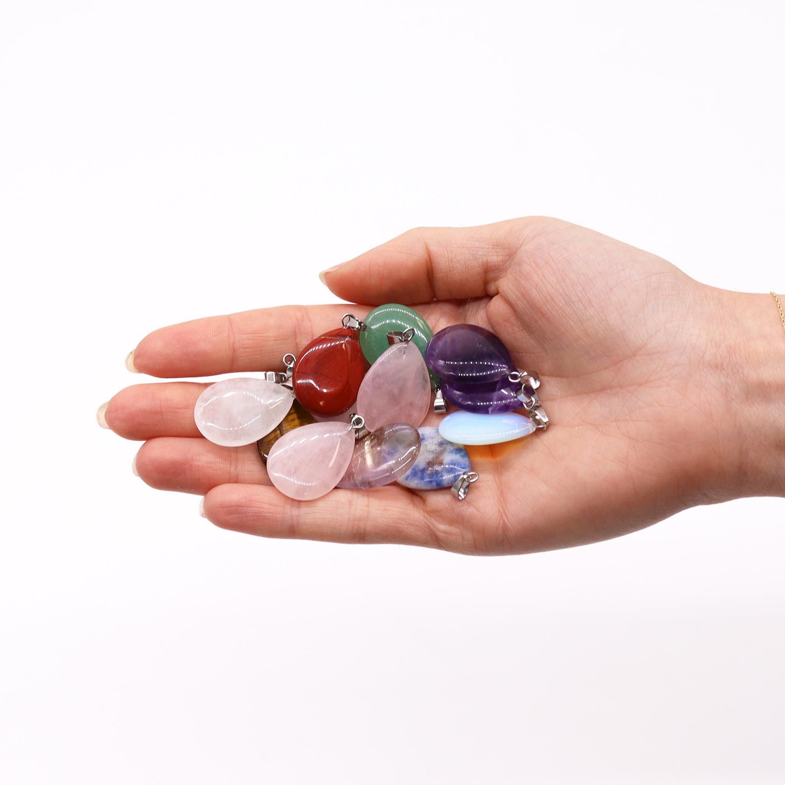 Alternative view of Brangakmenių lašo formos pakabukai „Gemstone Teardrops“ – 12 vnt. paslaptingam spindesiui