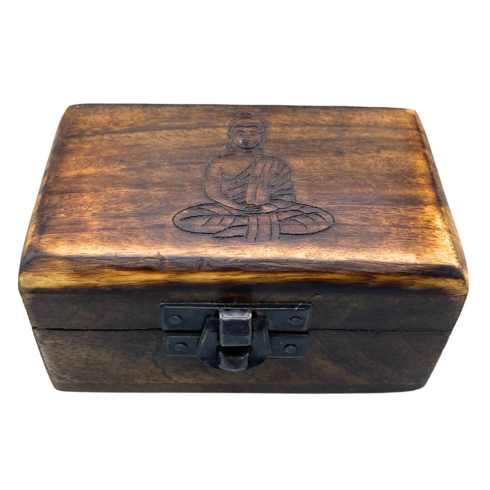Medinė piliulių dėžutė su raižytais raštais, 9 × 5 × 4 cm – 5 dalių rinkinys