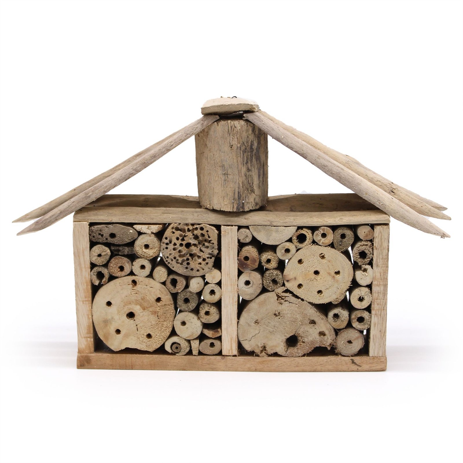 Plati namų slėptuvė bitėms ir vabzdžiams iš perdirbtos medienos – „Driftwood Bee & Insect“
