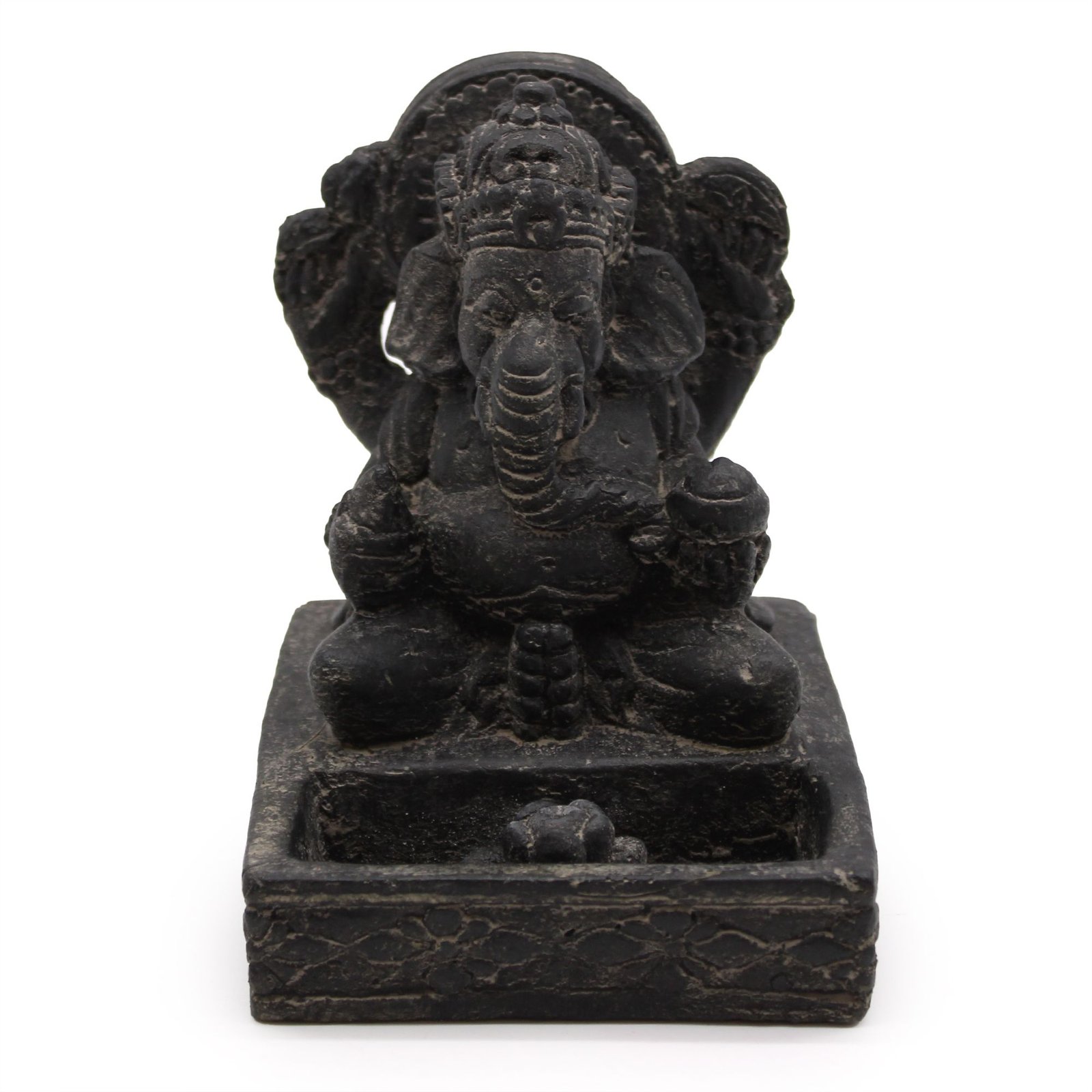 Akmeninis smilkalų garintuvas „Ganesh Fengshui“ – juodos antikinės ramybės akcentas