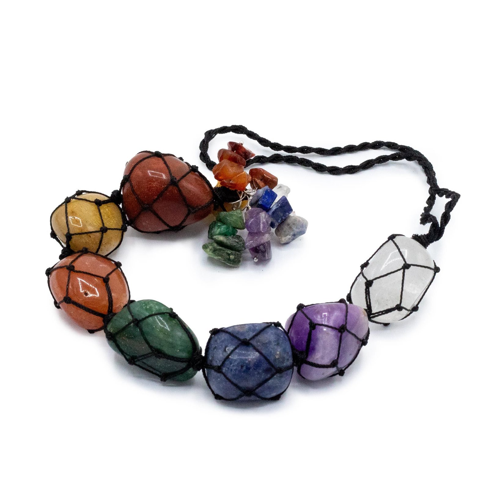 Kabantis čakrų akmenų pakabukas „Seven Chakra Chips“ – spalvų ir ramybės ritualas