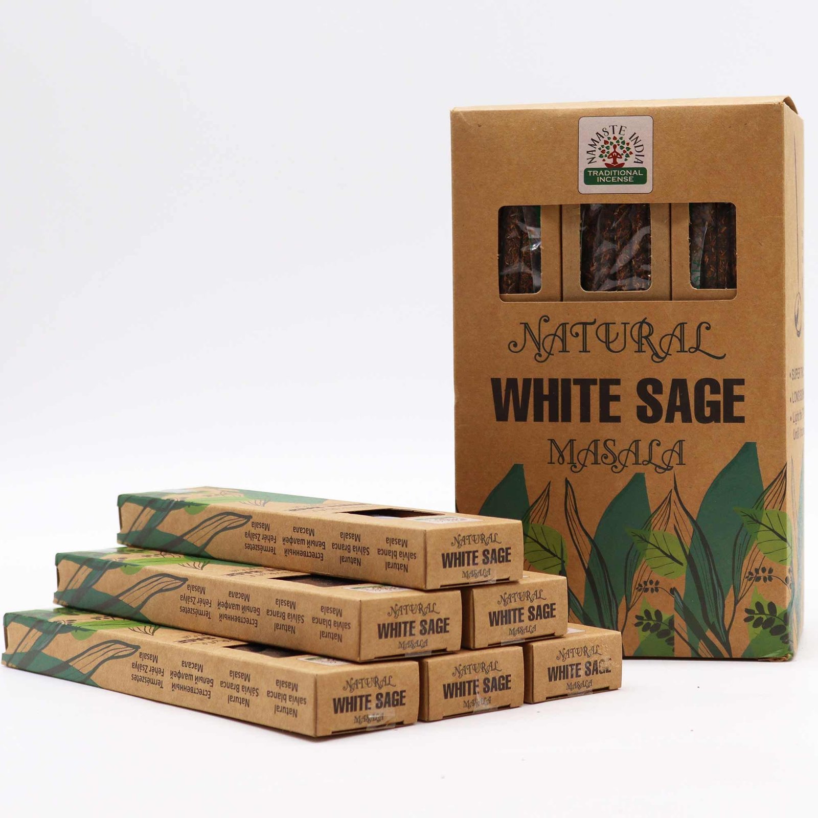 Alternative view of Natūralios masala smilkalų lazdelės „White Sage“ – švaros ir tylos ritualo kvapas