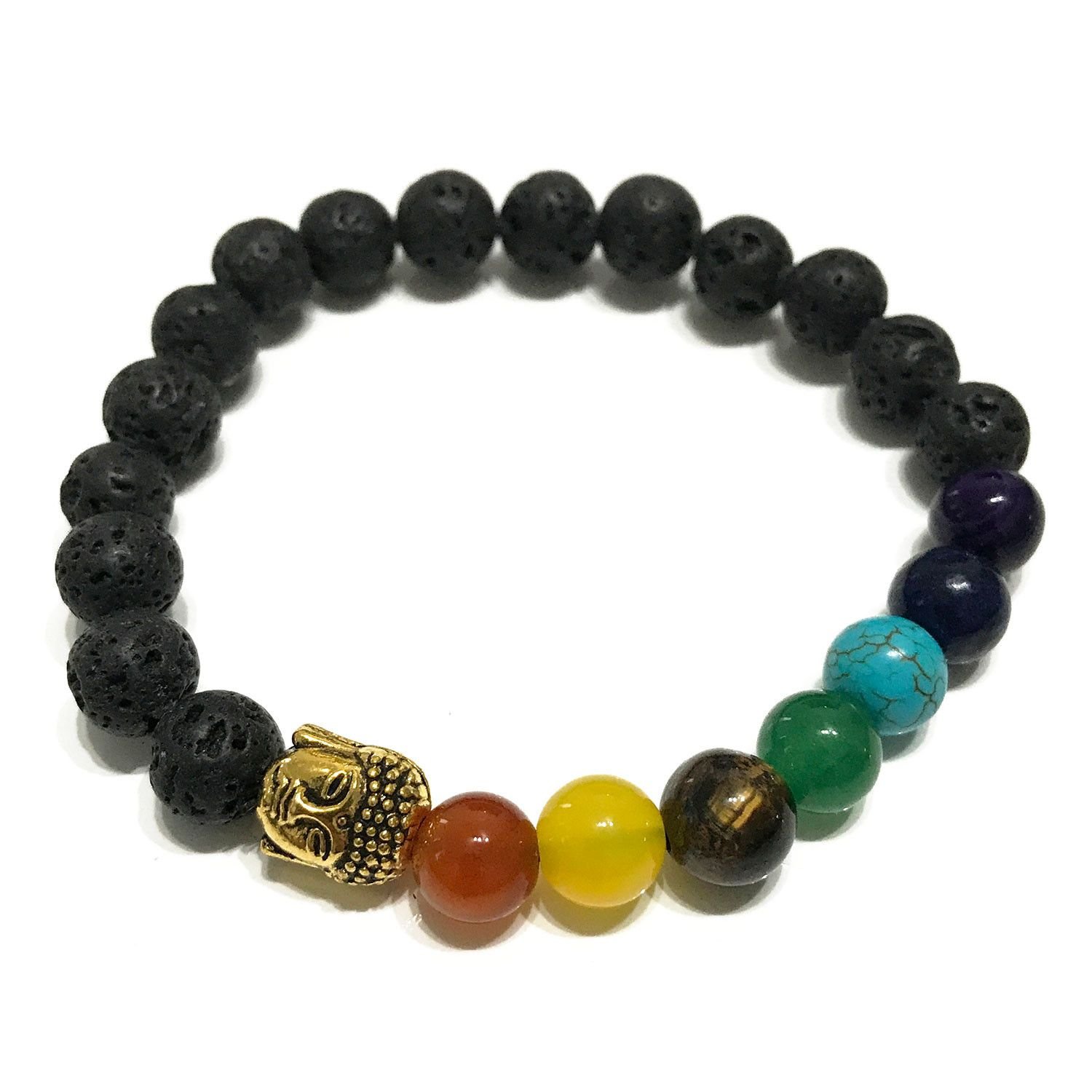 Lavos akmenų apyrankė „Buddha Chakra“ – tylus akmenų ritualas kasdienai