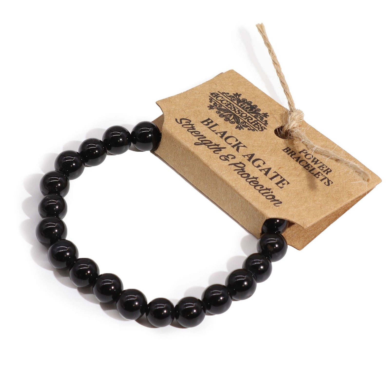 Apyrankė „Black Agate“ – juodojo agato ramybės ir stiprybės akcentas