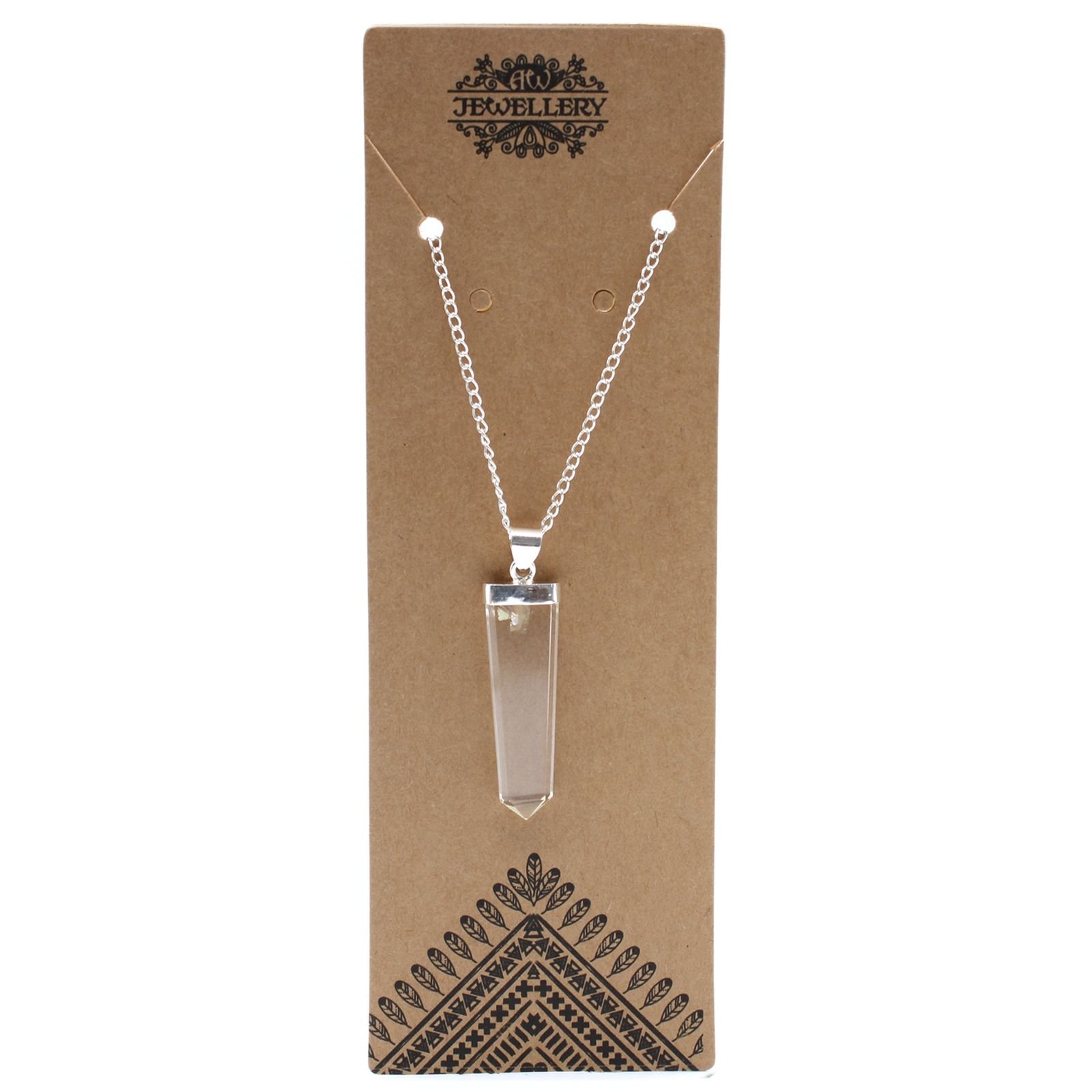 Alternative view of Pakabukas su kalnų krištolu „Gemstone Flat Pencil“ – sidabru dengta šviesos nata