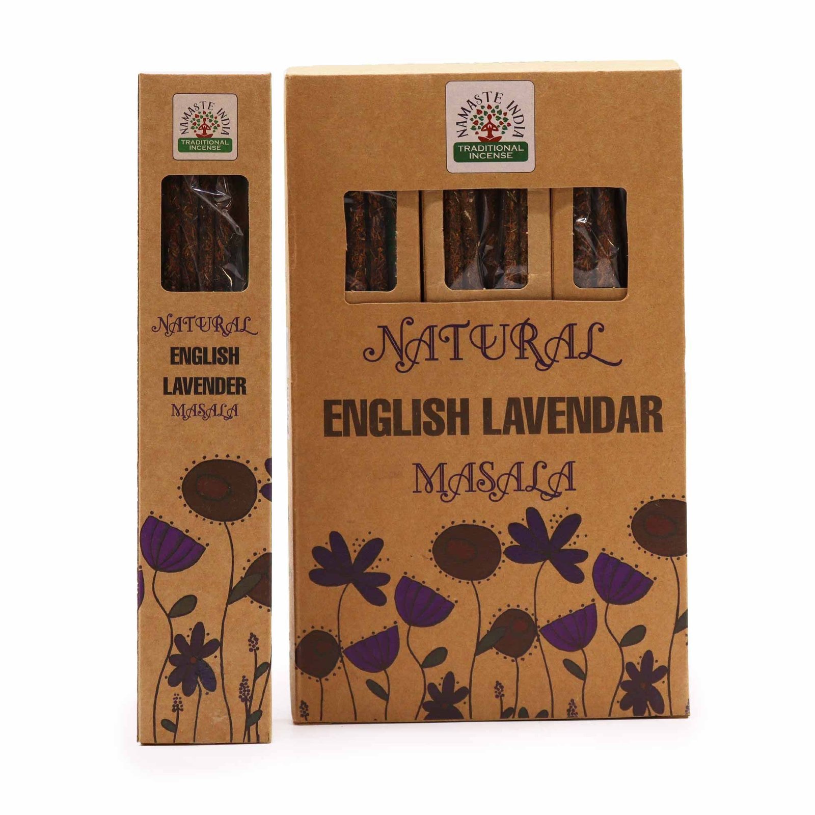 Natūralios masala smilkalų lazdelės „English Lavender“ – ramybės ir vakaro tylos aromatas