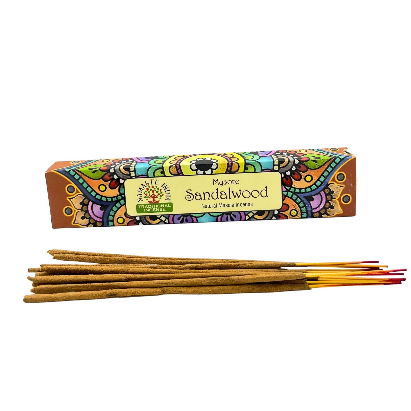 Mandalų Namaste masala smilkalai „Sandalwood“ – šiltas ramybės ritualas namams