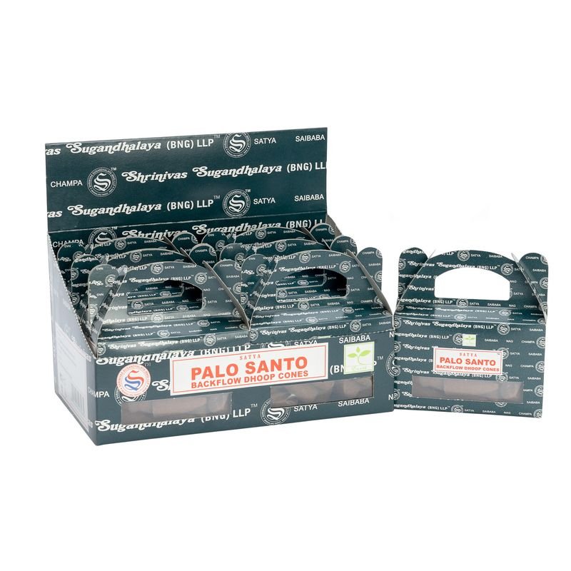 Atgalinio srauto dhoop kūgeliai „Satya Palo Santo“ – švelnių dūmų ritualas namams