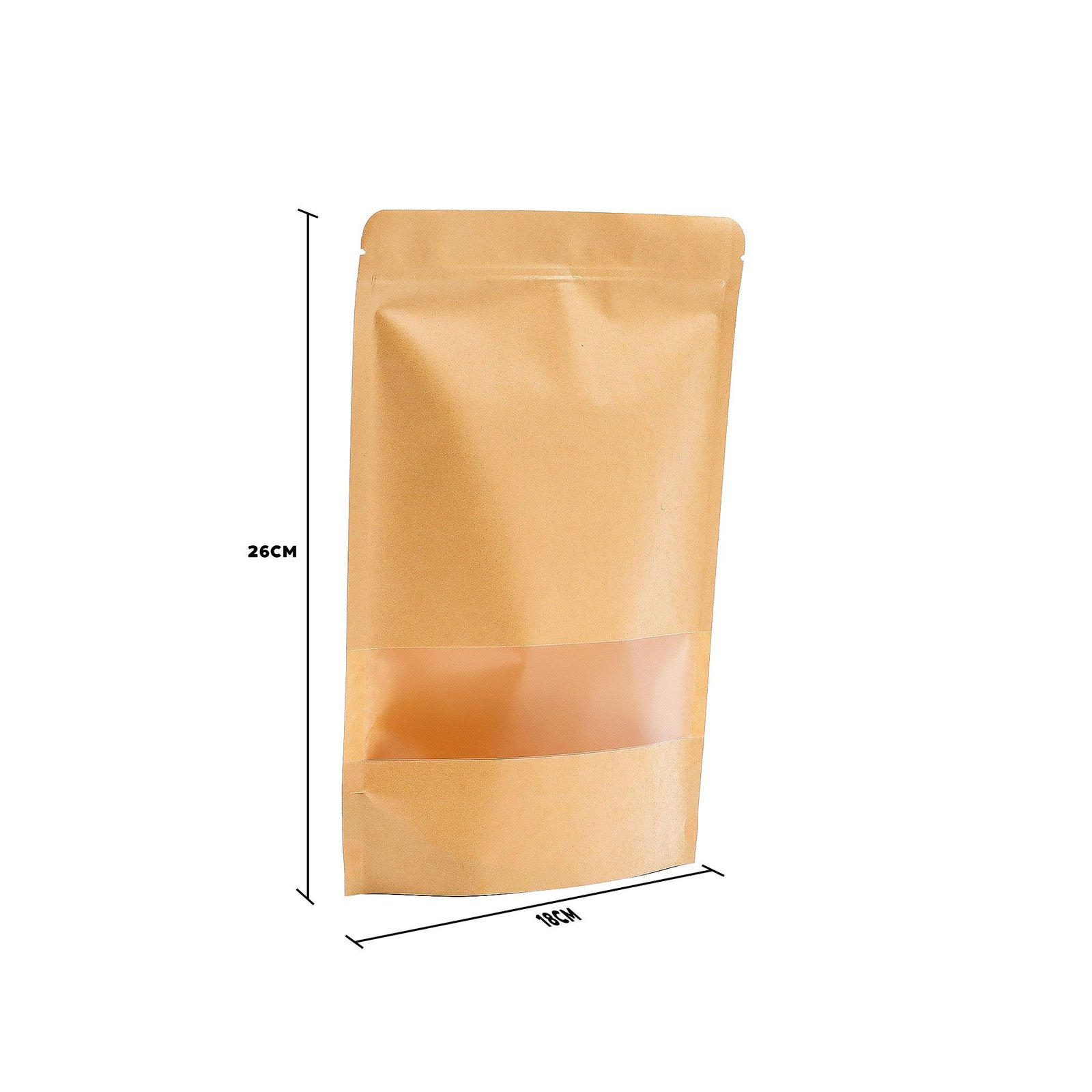 Alternative view of Kraft popieriaus maišeliai su langeliu „10x Kraft Window Bag“ – 18 × 26 cm dovanų įpakavimui