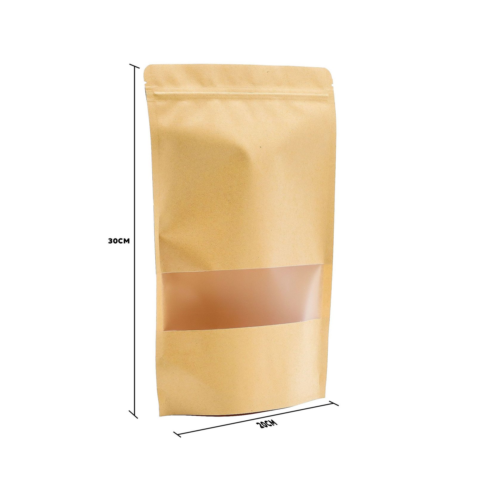 Alternative view of Kraft popieriaus maišeliai su langeliu „10x Kraft Window Bag“ – 20 x 30 cm dovanų įpakavimo paslaptis
